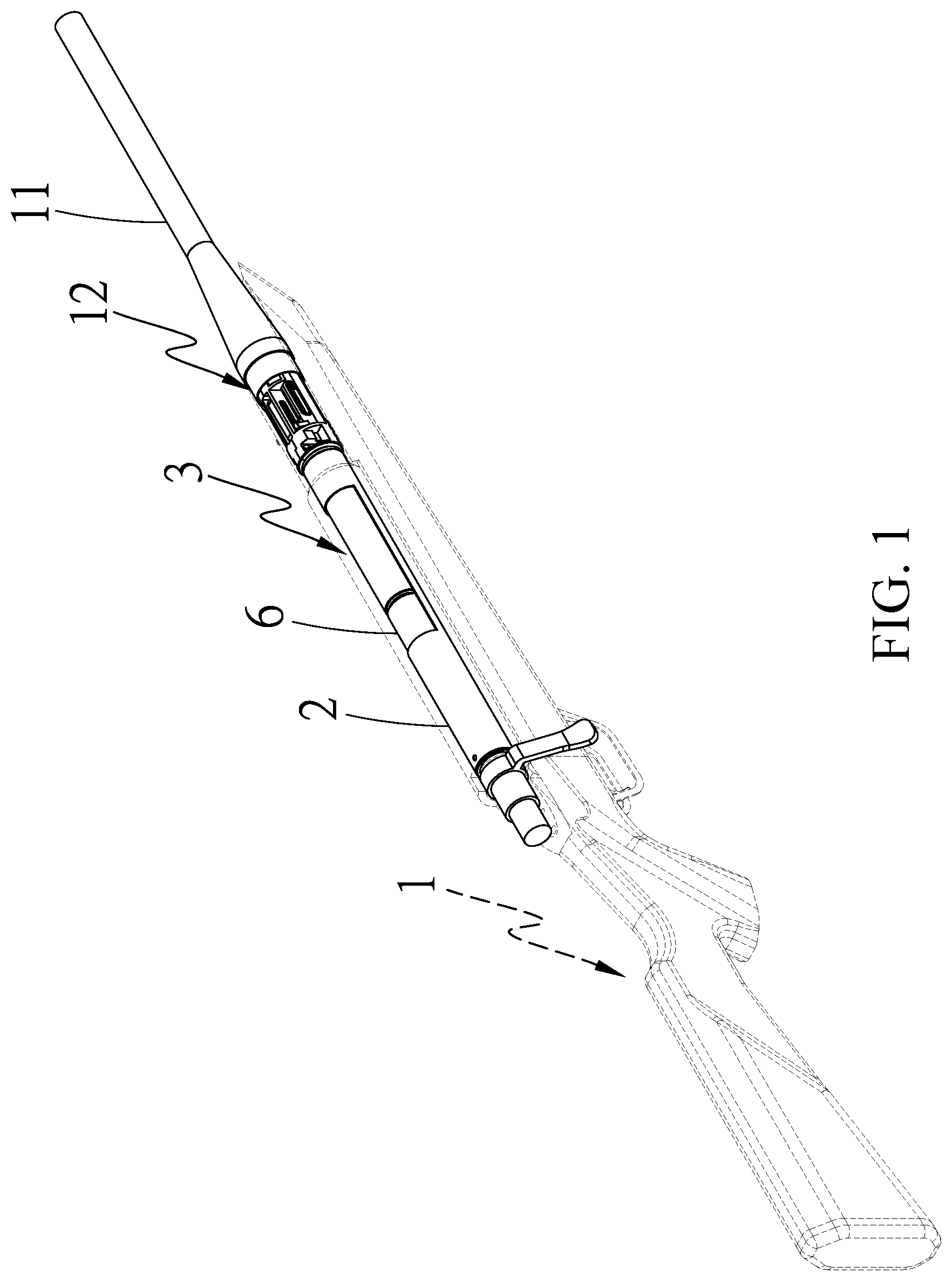 Patent US12313370 Figure 1 – Gas canister replacement structure of toy gun