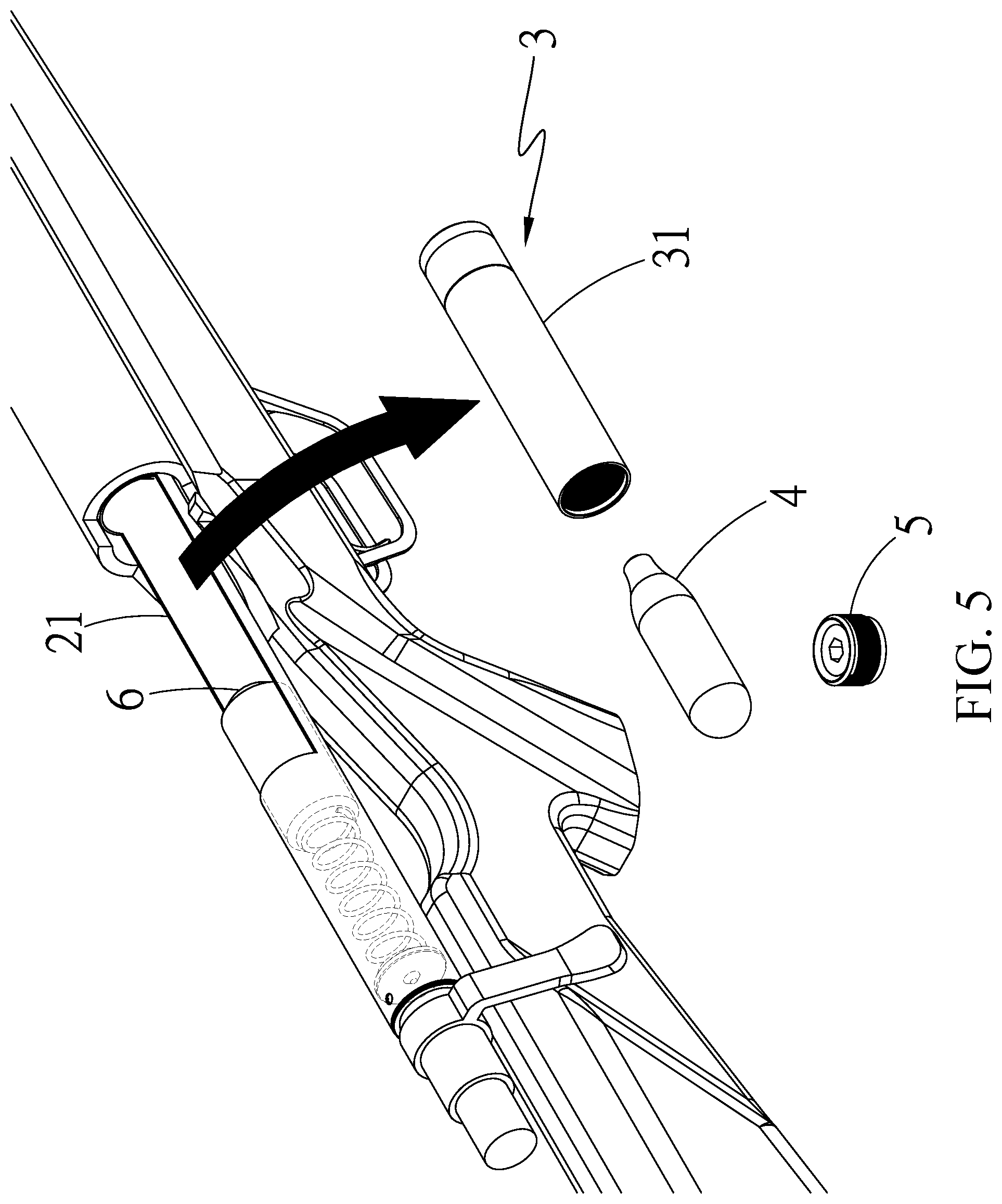 Patent US12313370 Figure 5 – Gas canister replacement structure of toy gun