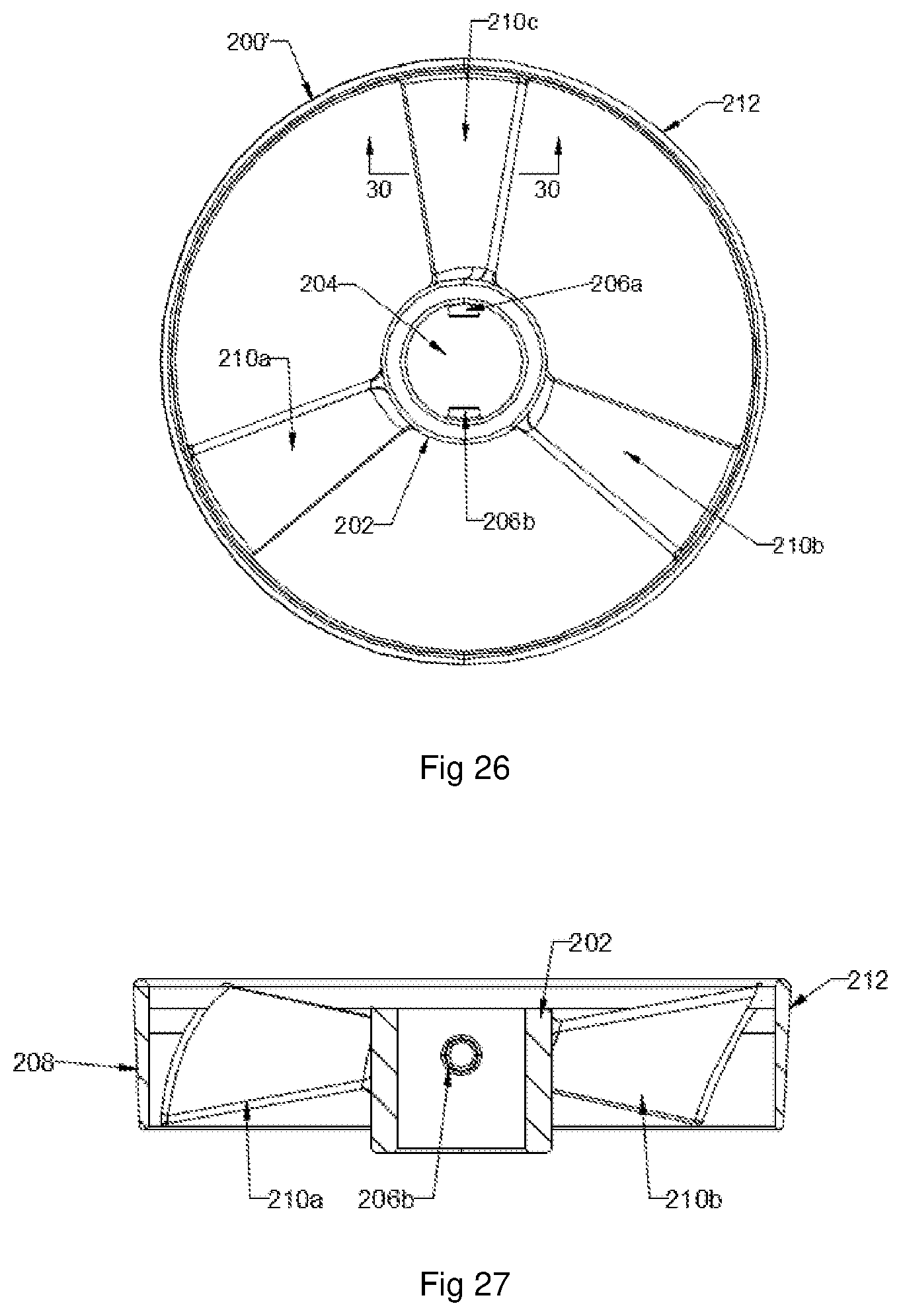 Patent US12313372 Figure 14 – Toy copter ring launcher with axially stacked ring magazine and improved copter ring