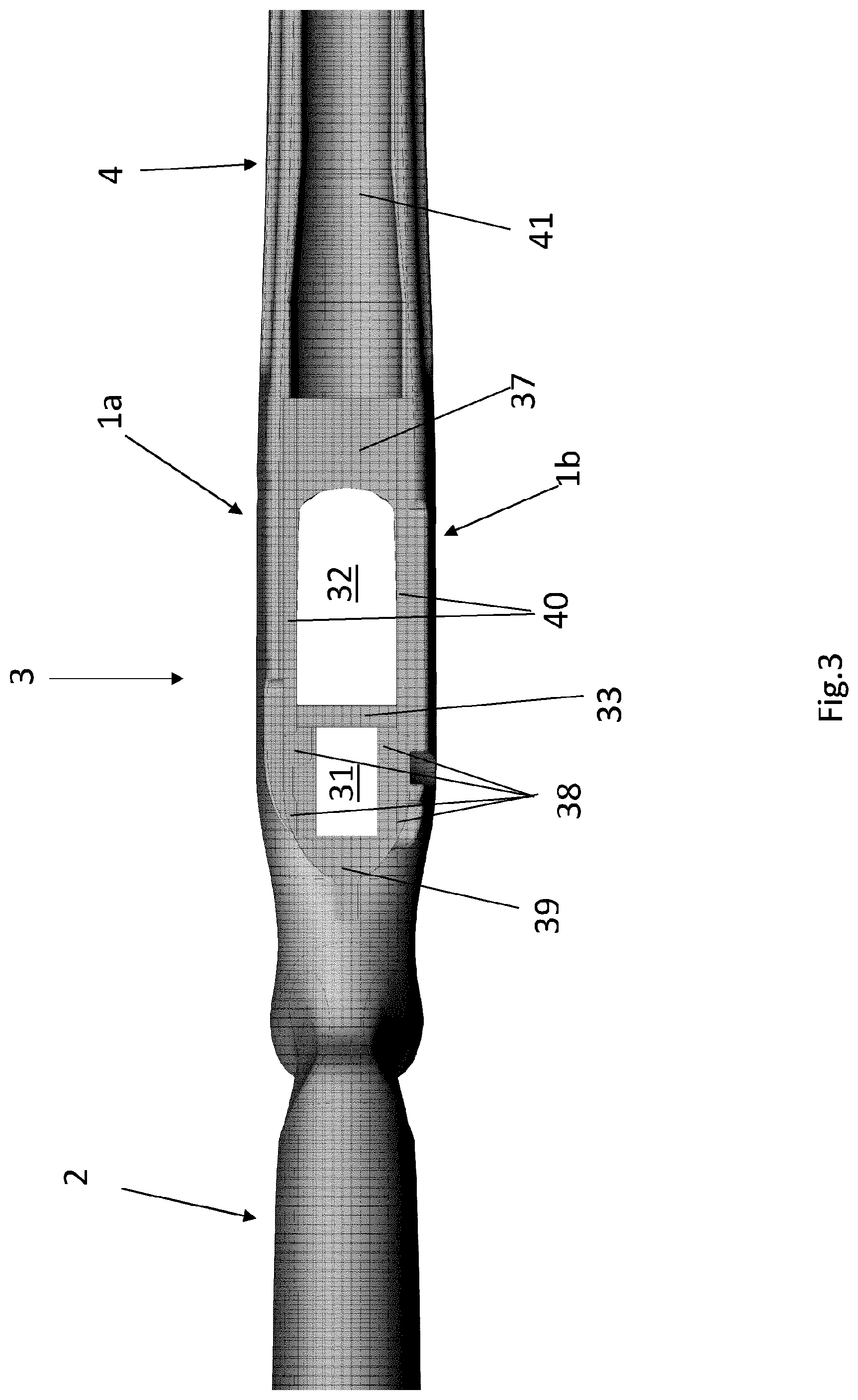 Patent US12313374 Figure 3 – One-piece gunstock of advanced composite material for firearm and manufacturing method thereof