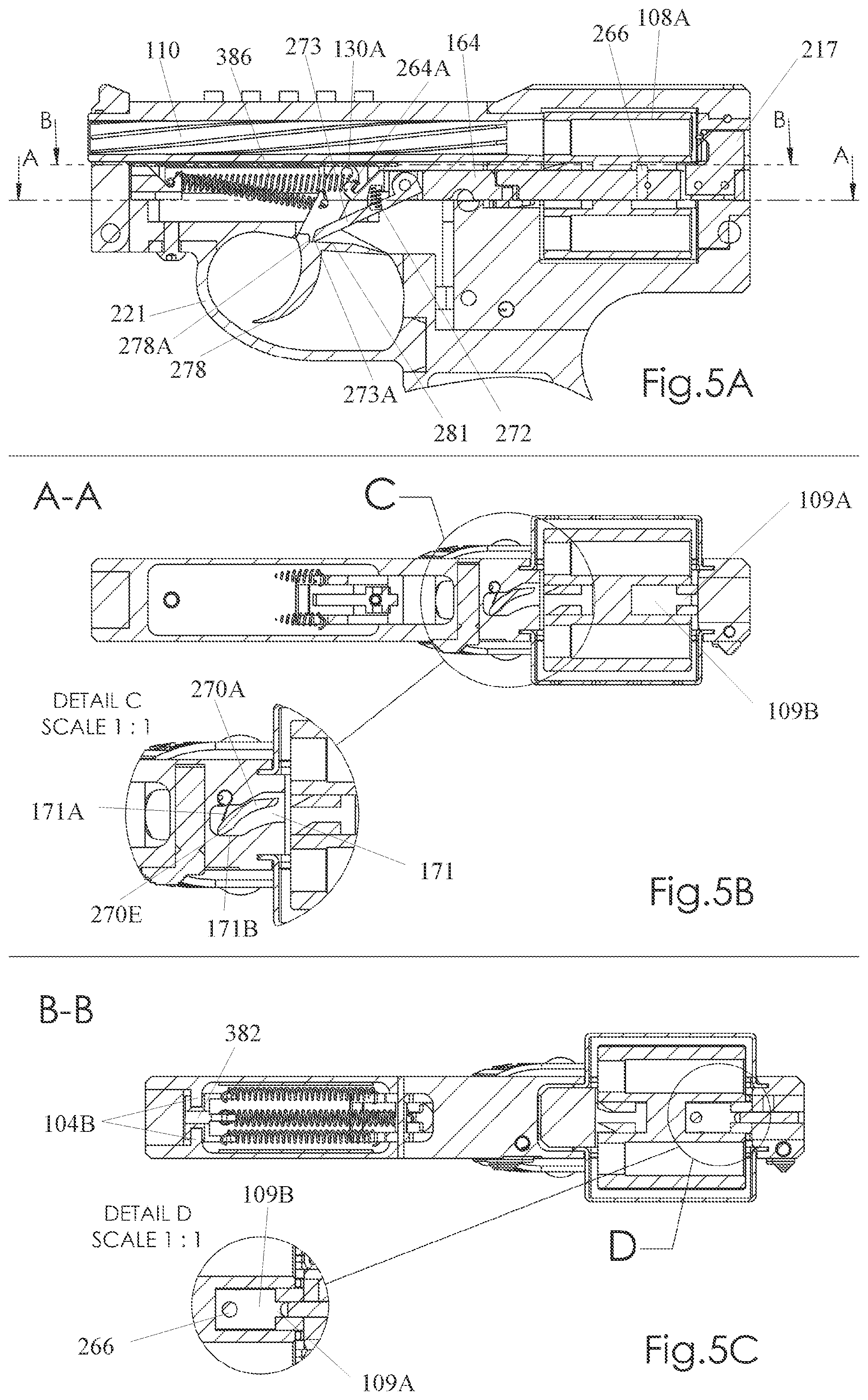 Patent US12313375 Figure 11 – Open frame revolver with changeable drum