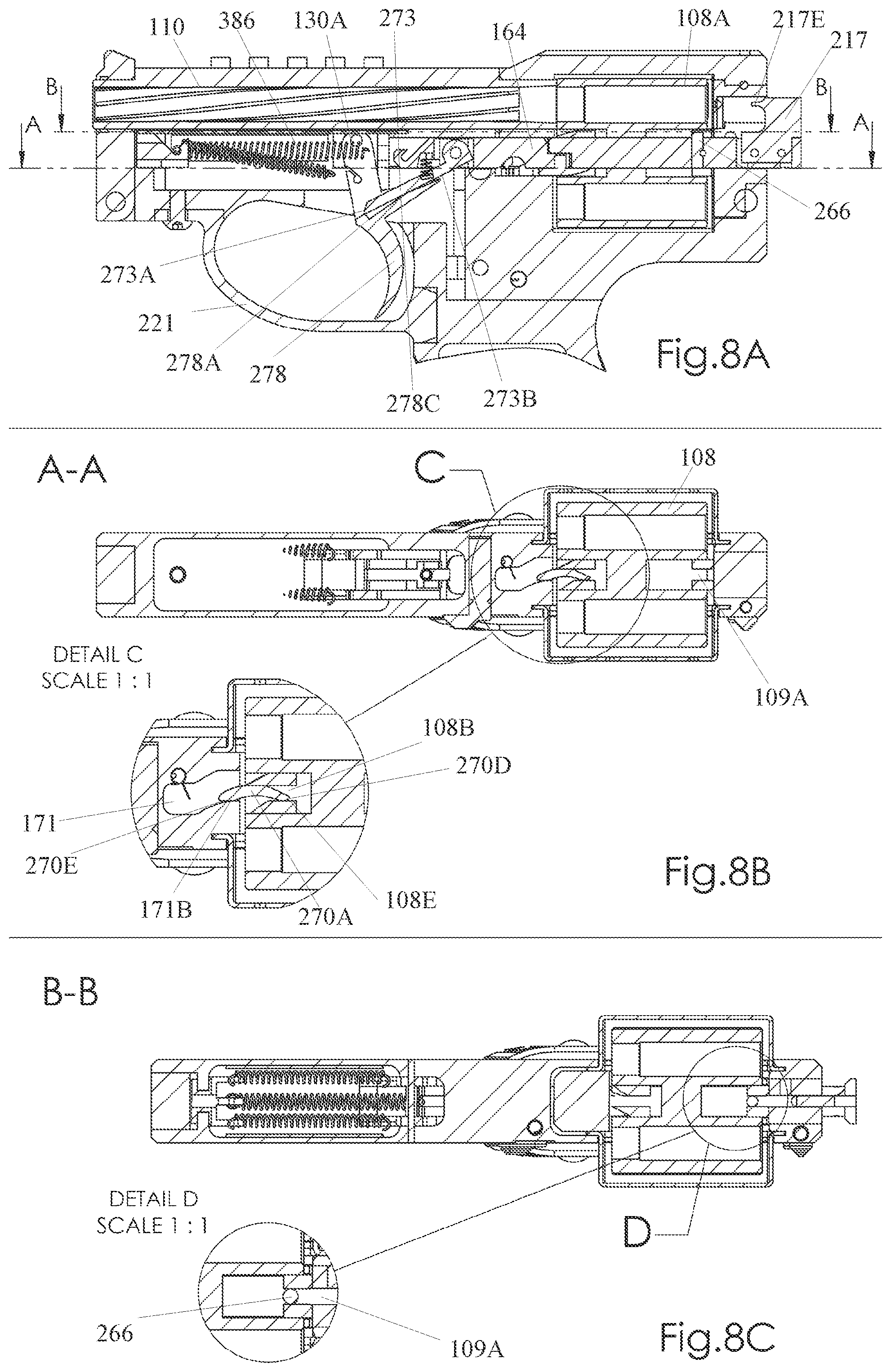 Patent US12313375 Figure 14 – Open frame revolver with changeable drum