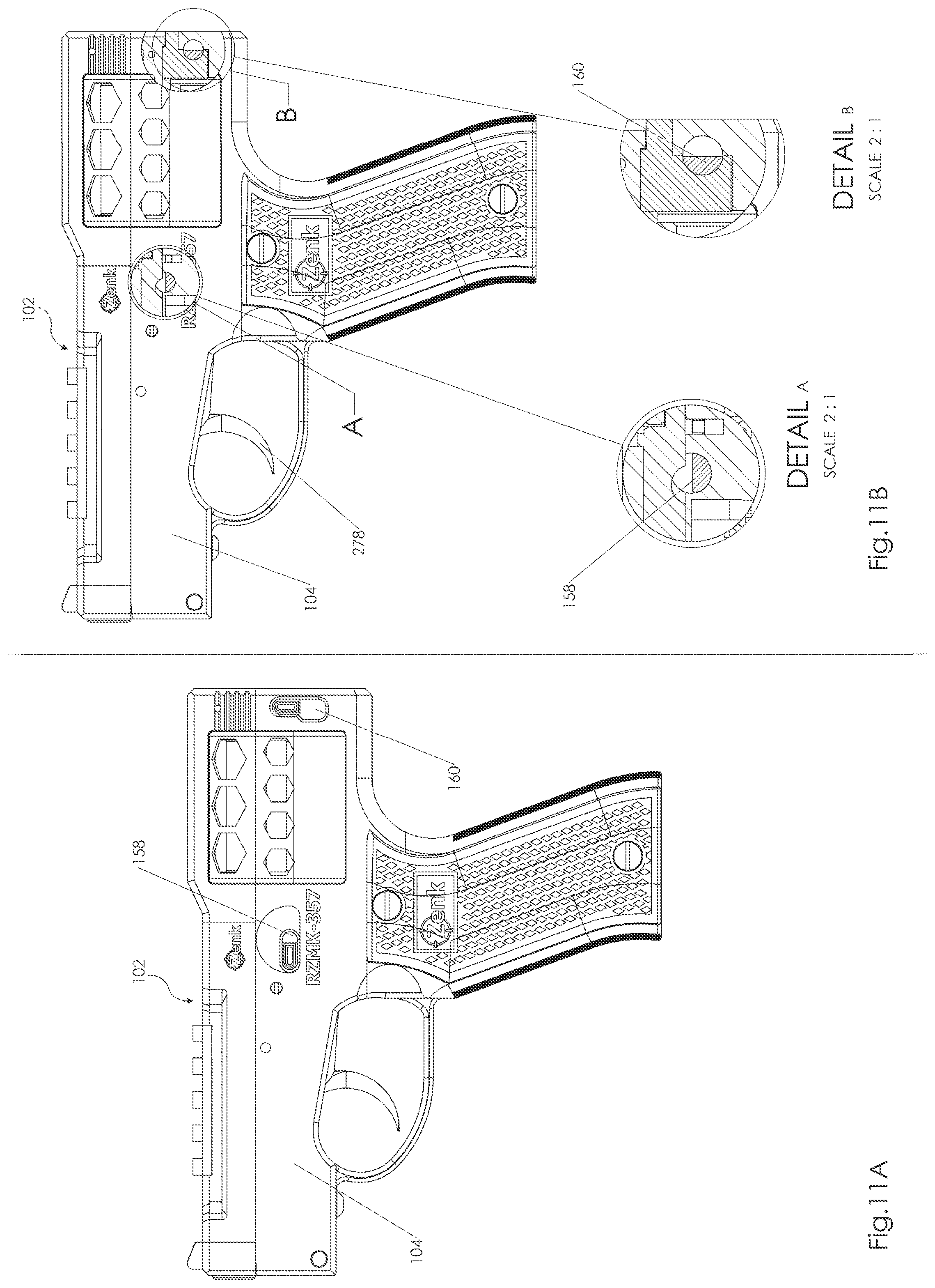 Patent US12313375 Figure 17 – Open frame revolver with changeable drum