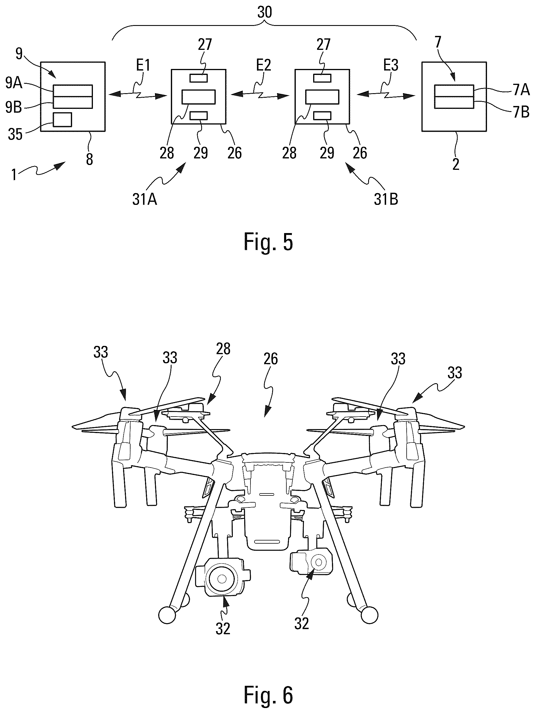 Patent US12313379 Figure 4 – System for neutralising a target using a drone and a missile