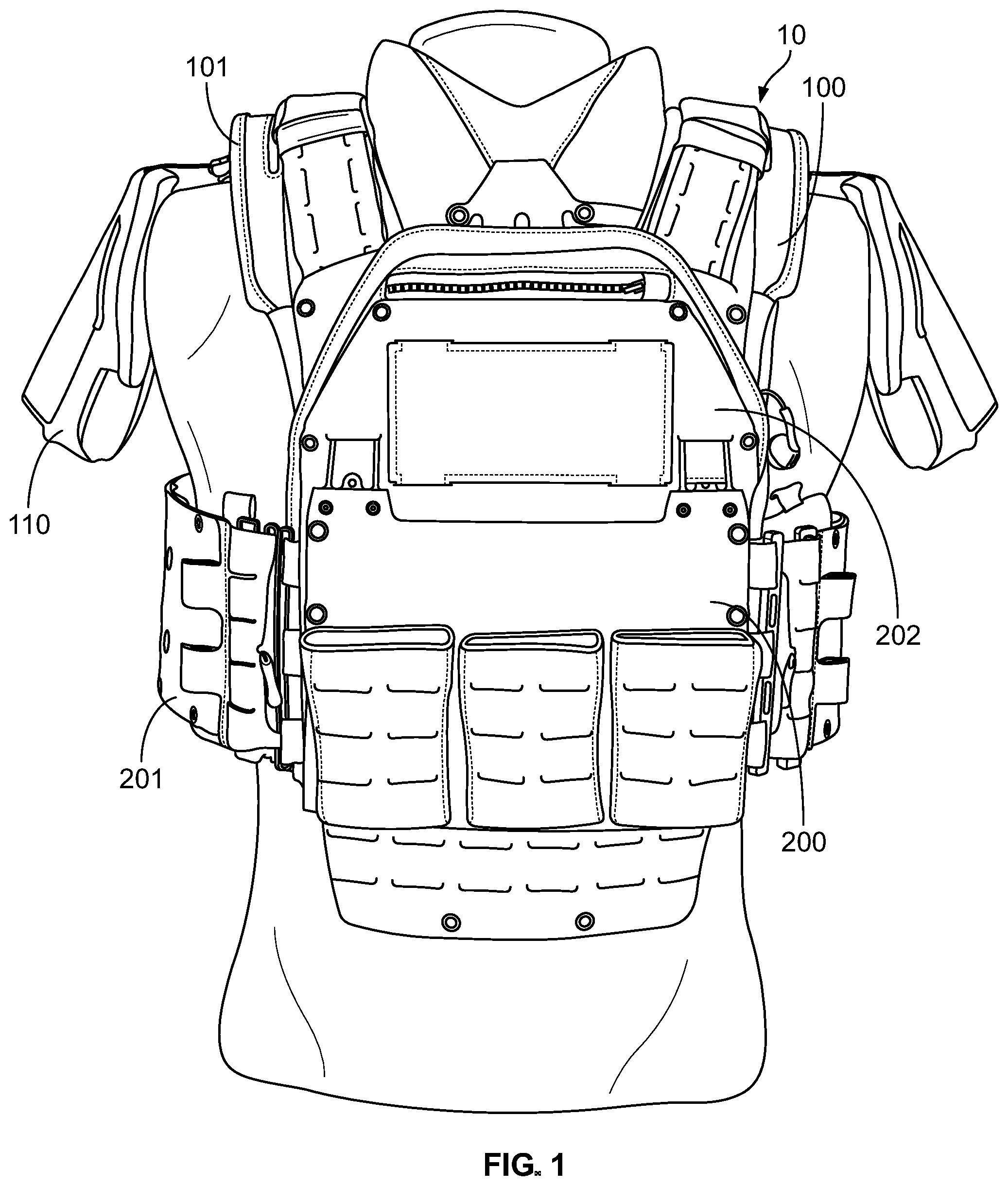 Patent US12313380 Figure 1 – Protective mantel and accessory hub