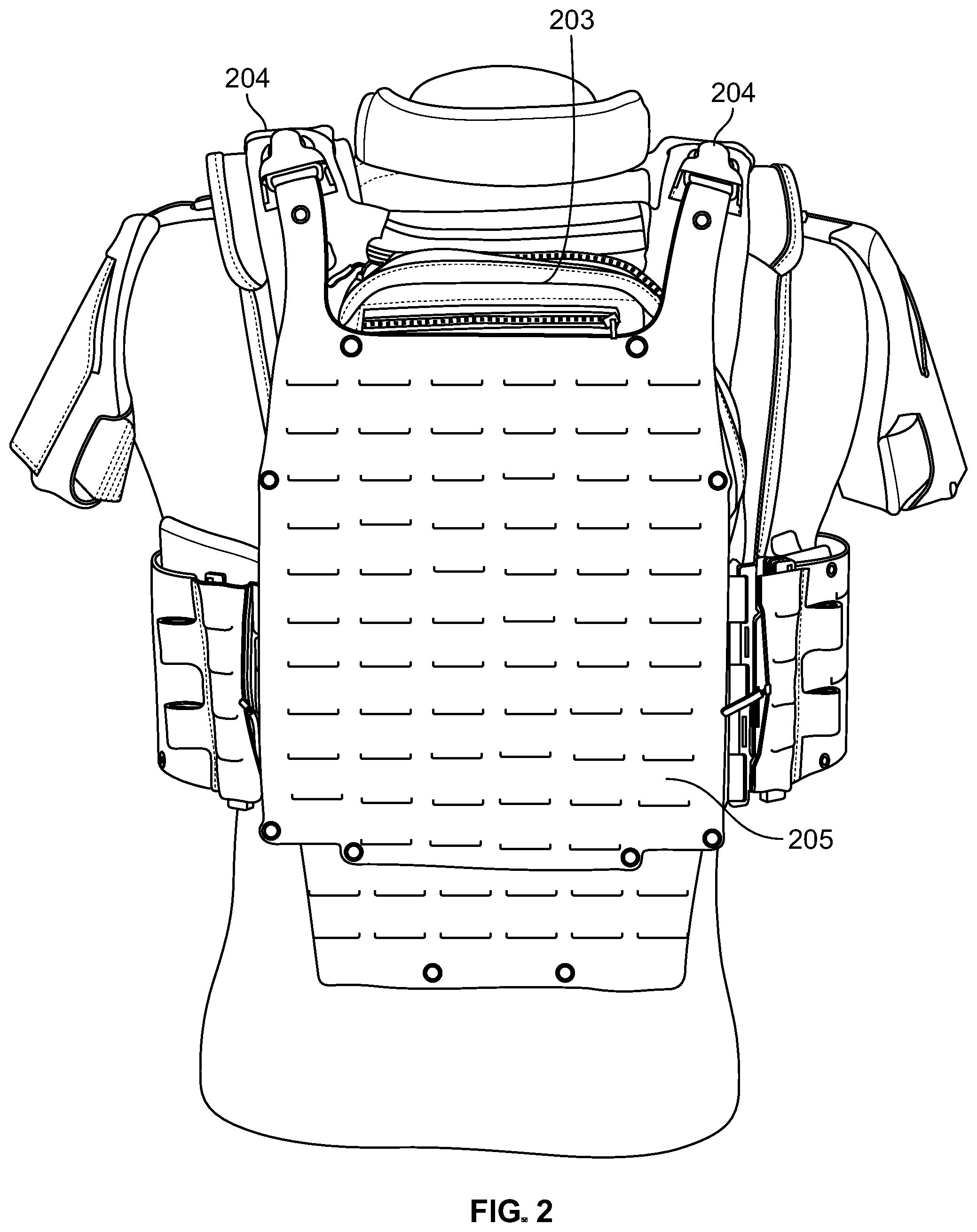 Patent US12313380 Figure 2 – Protective mantel and accessory hub