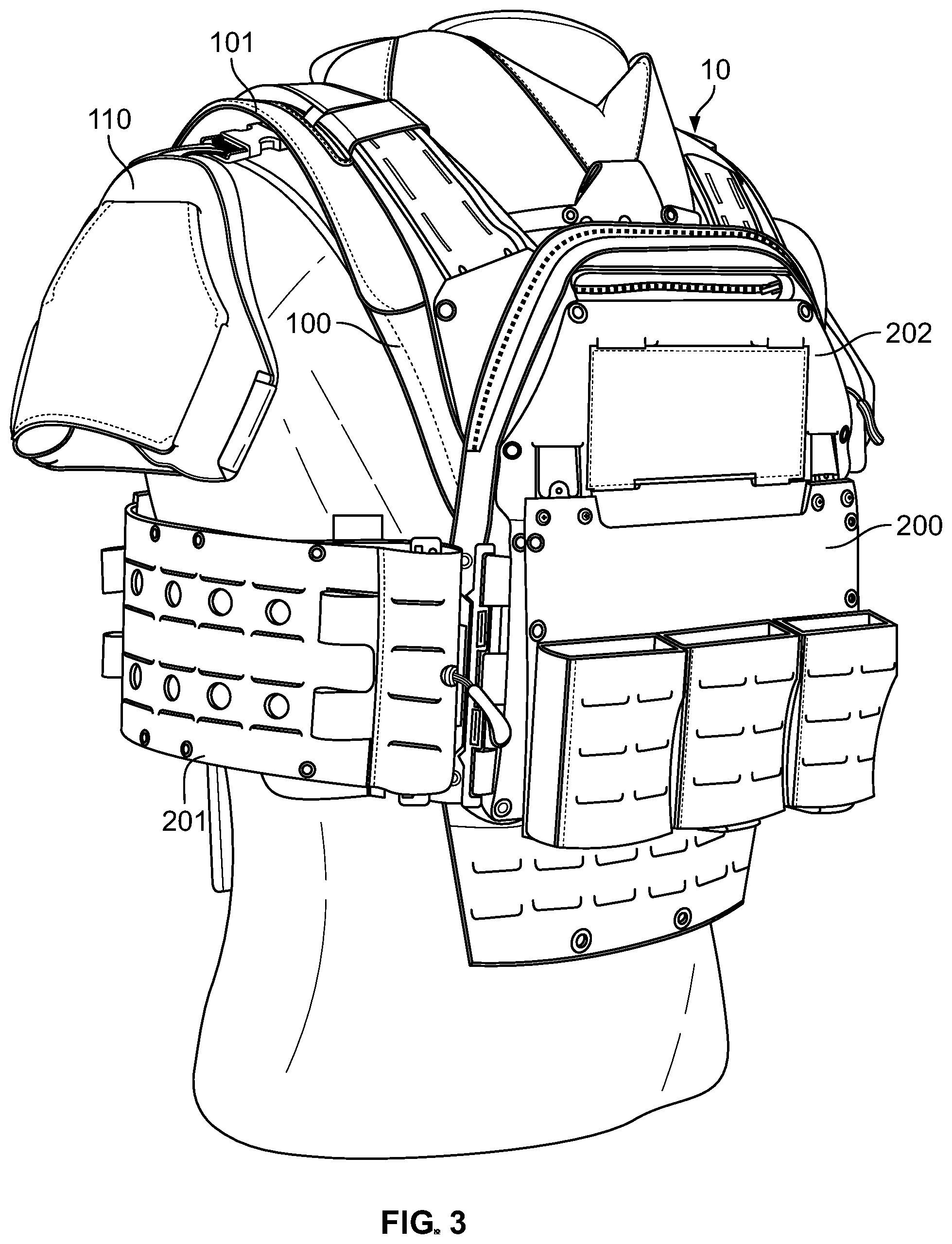 Patent US12313380 Figure 3 – Protective mantel and accessory hub