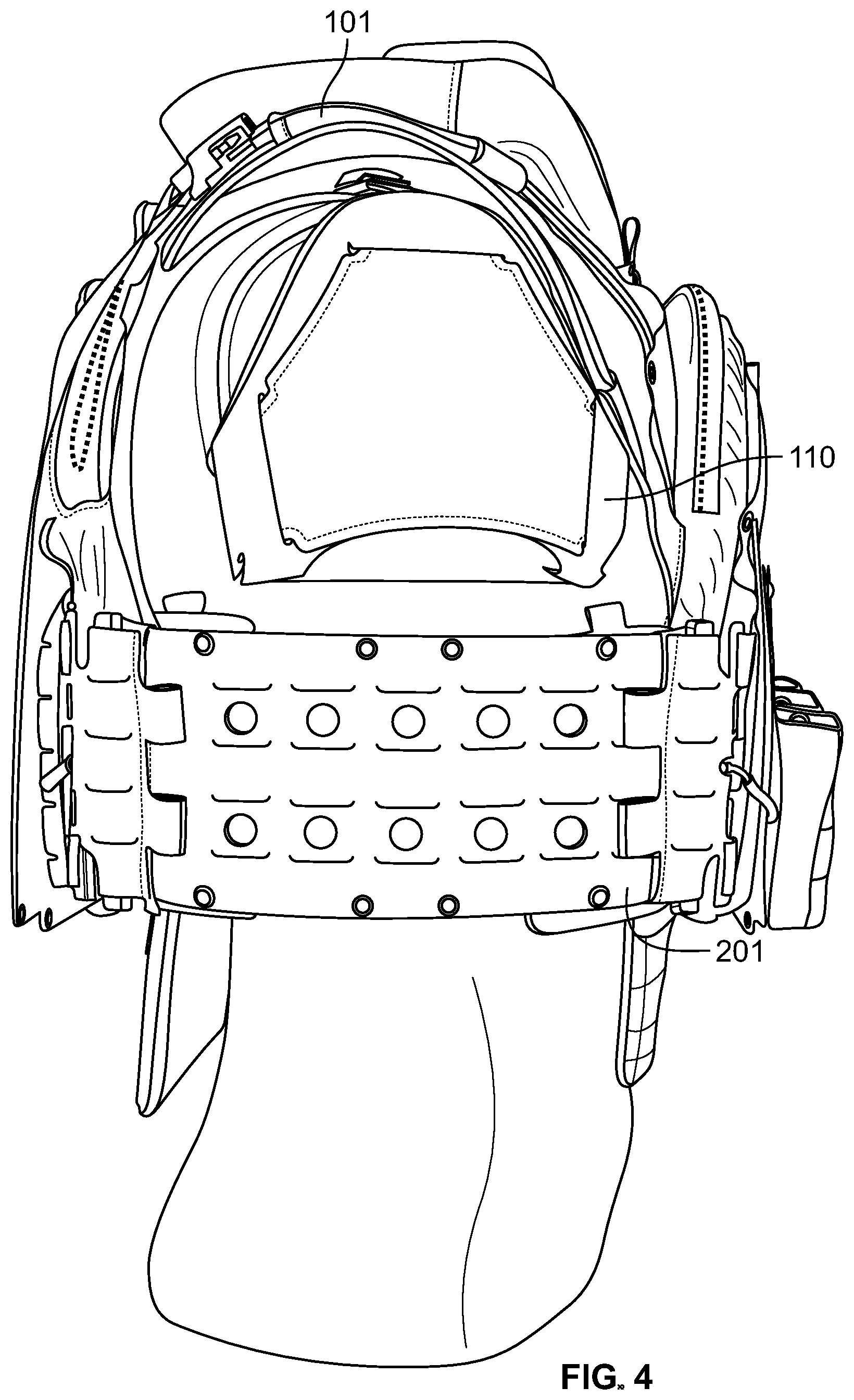 Patent US12313380 Figure 4 – Protective mantel and accessory hub