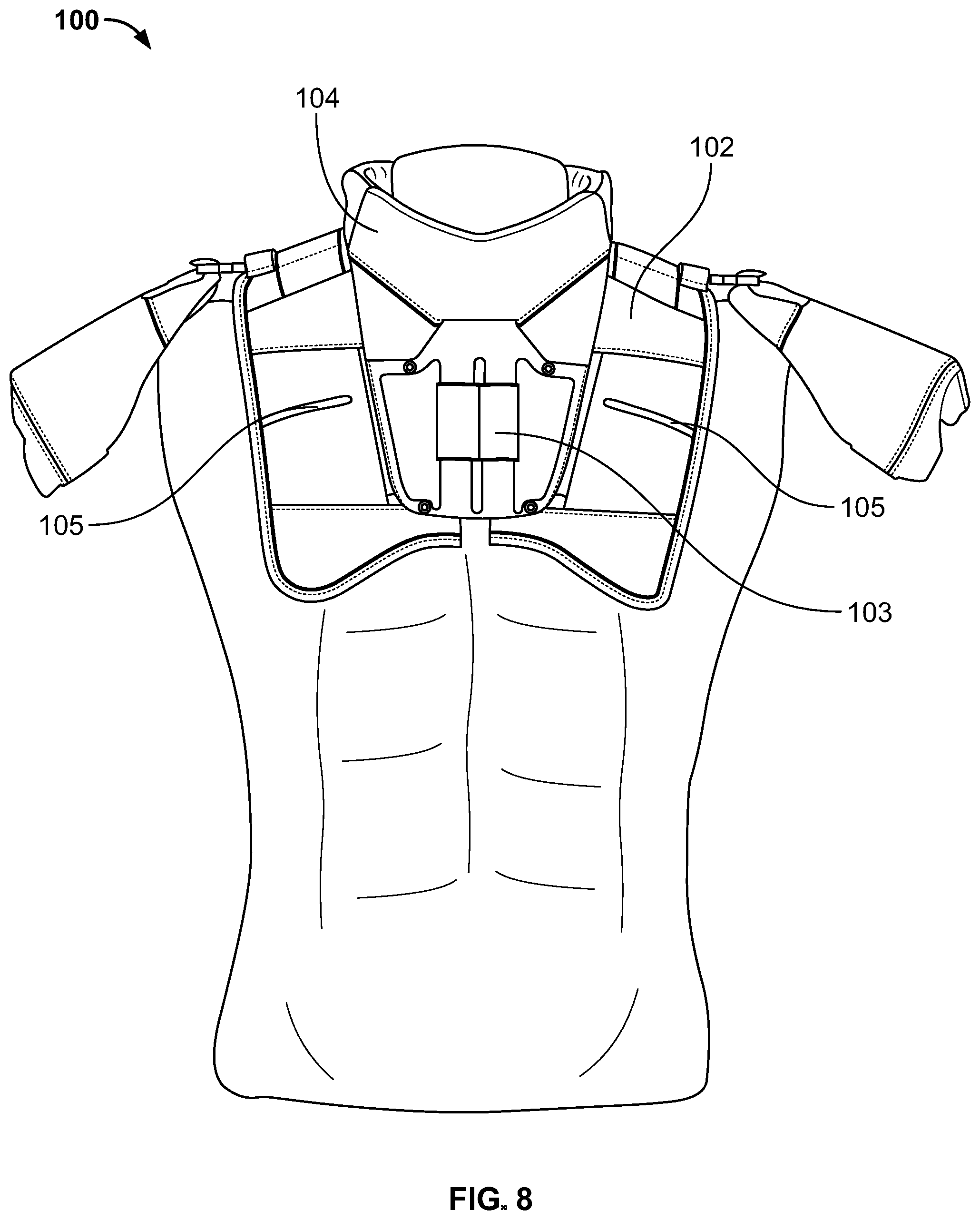 Patent US12313380 Figure 8 – Protective mantel and accessory hub