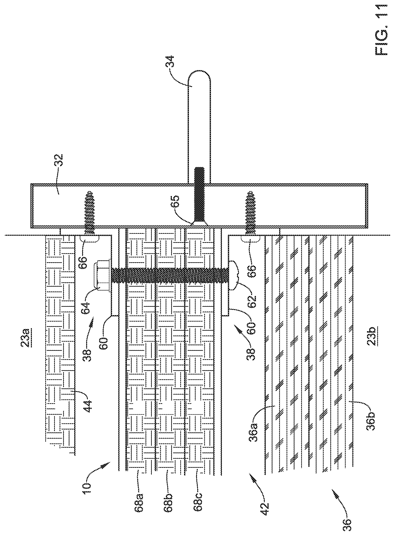Patent US12313382 Figure 11 – Ballistic resistant wall structures