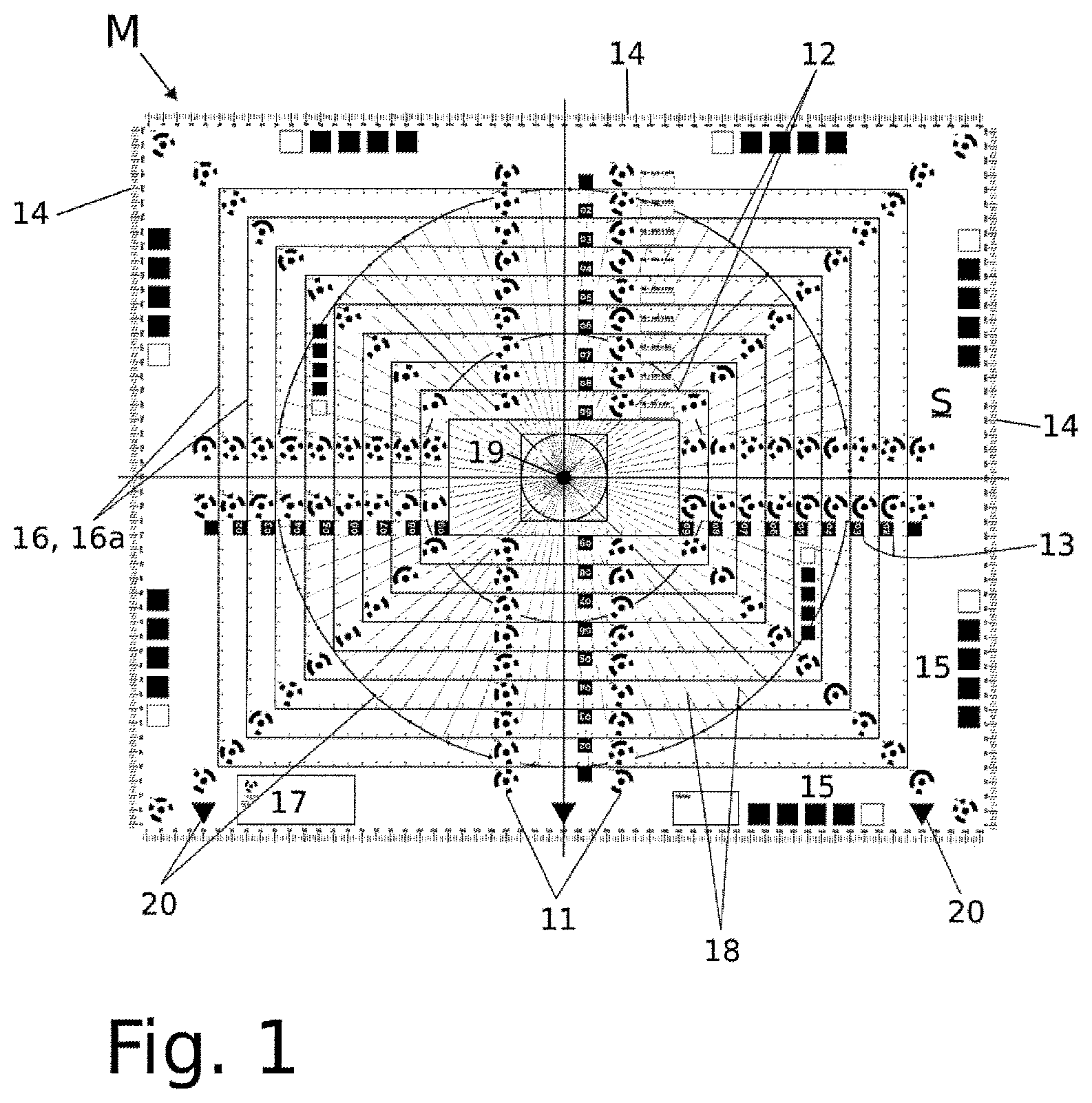 Patent US12313403 Figure 1 – Mat for carrying out a photogrammetry method, use of the mat and associated method