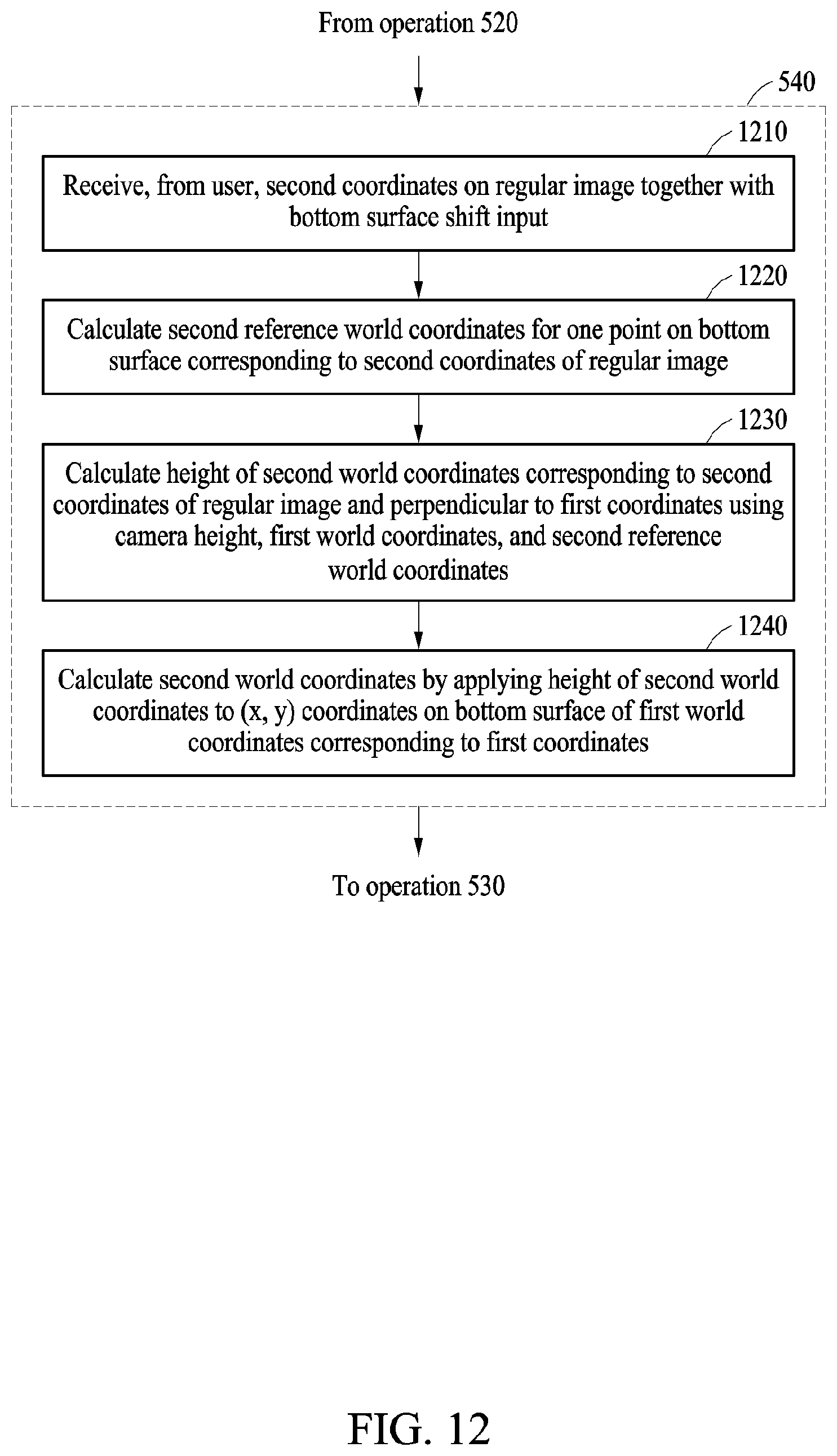 Patent US12313404 Figure 12 – Method and apparatus for calculating actual distance between coordinates in image