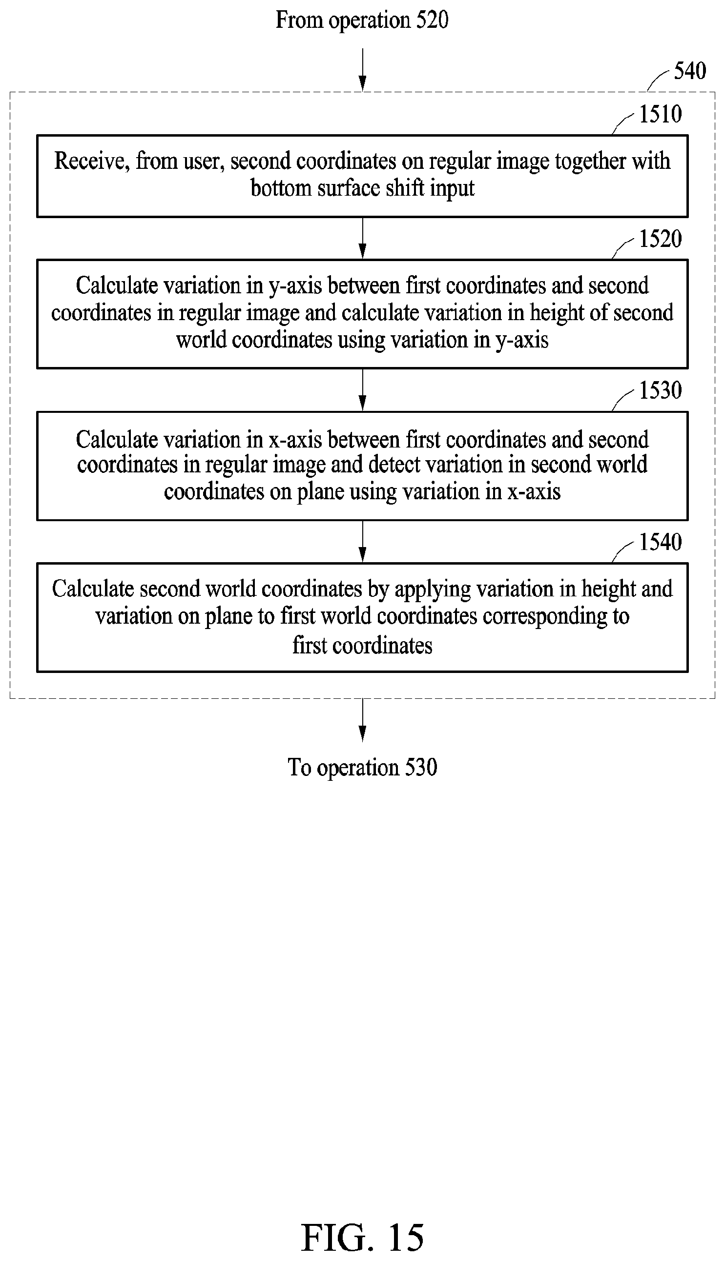 Patent US12313404 Figure 15 – Method and apparatus for calculating actual distance between coordinates in image