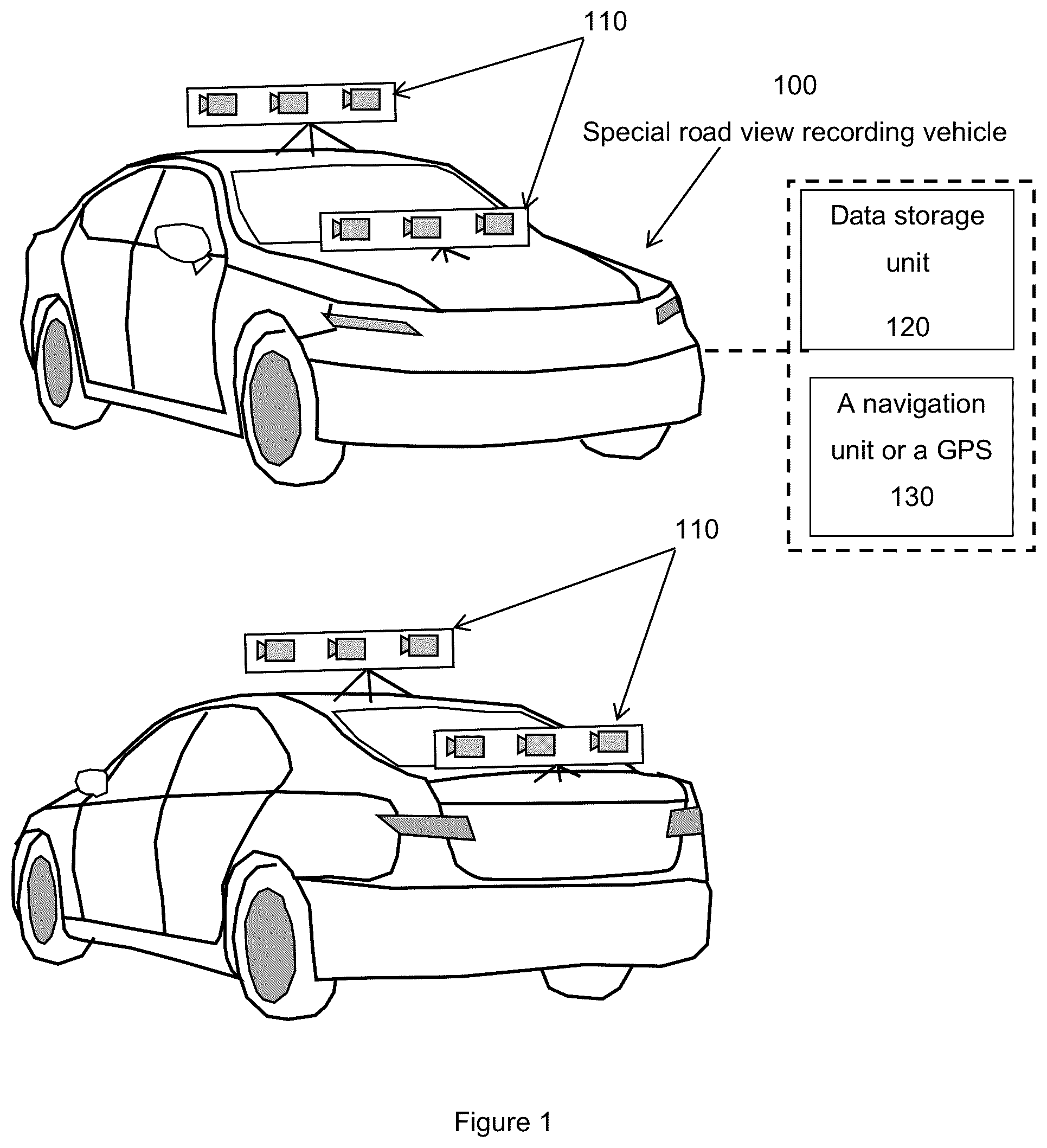 Patent US12313419 Figure 1 – Use of predefined (pre-built) graphical representations of roads for autonomous driving of vehicles and display of route planning