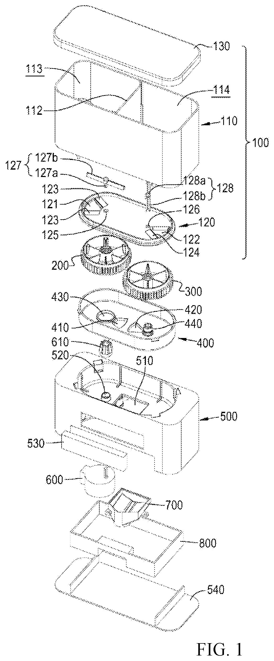 Patent US12313436 Figure 1 – Automatic dispenser for mixed measurement of grain