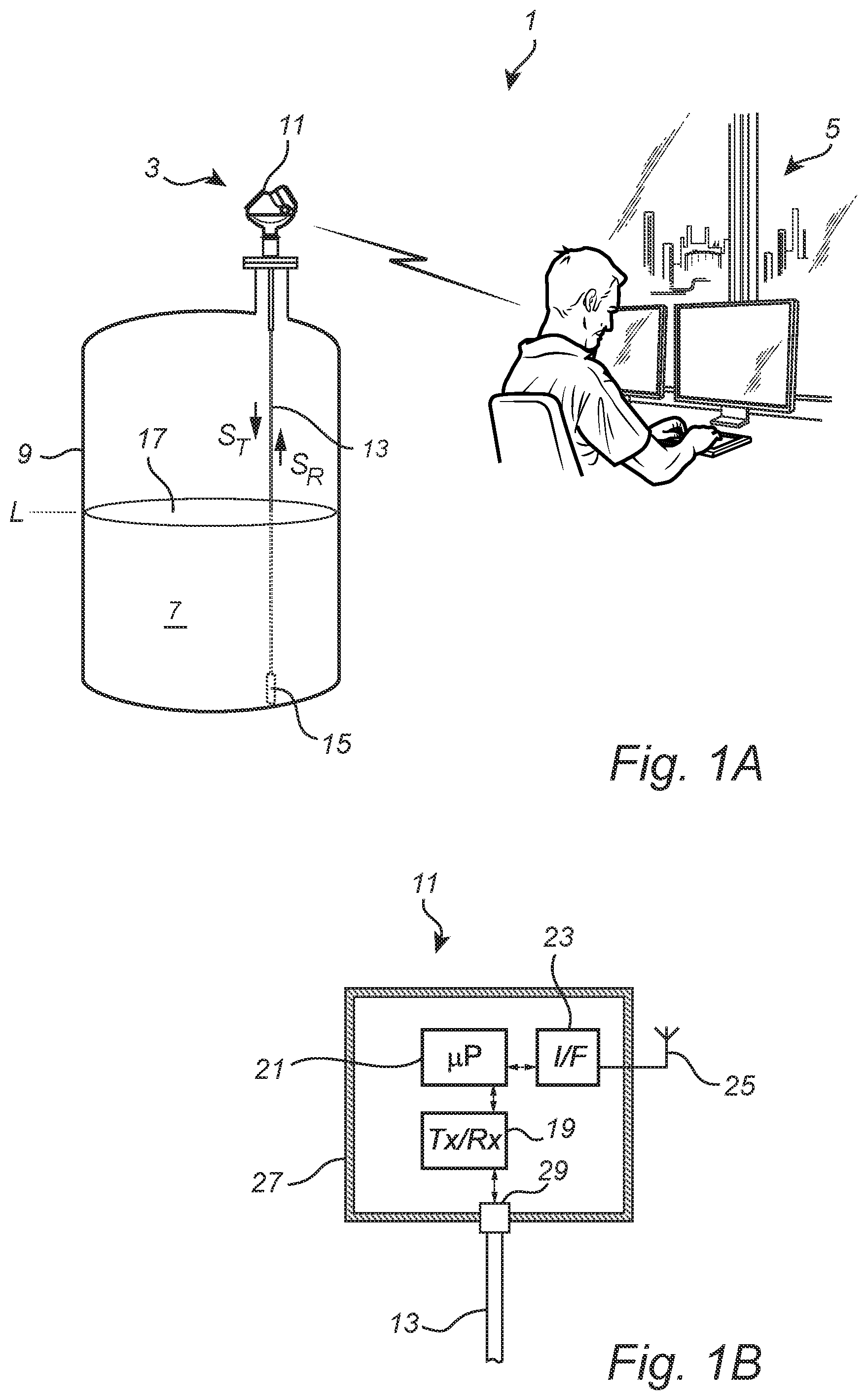 Patent US12313439 Figure 1 – Radar level gauge system and method with transmission line probe and stepped frequency sweep
