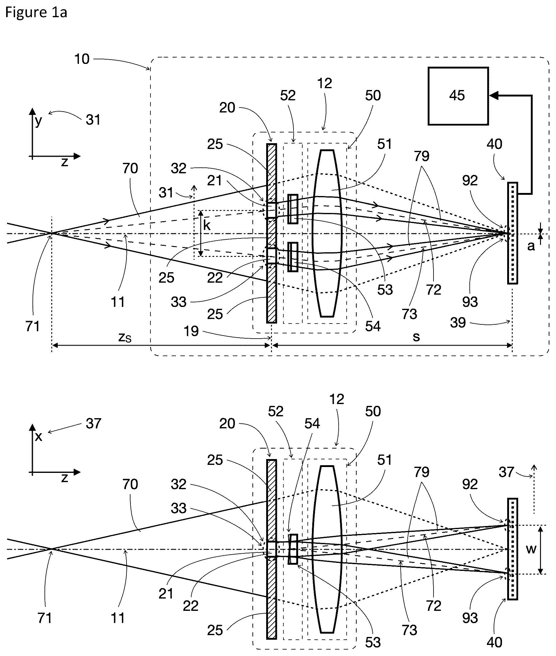 Patent US12313455 Figure 1 – Device and method for determining a focal point