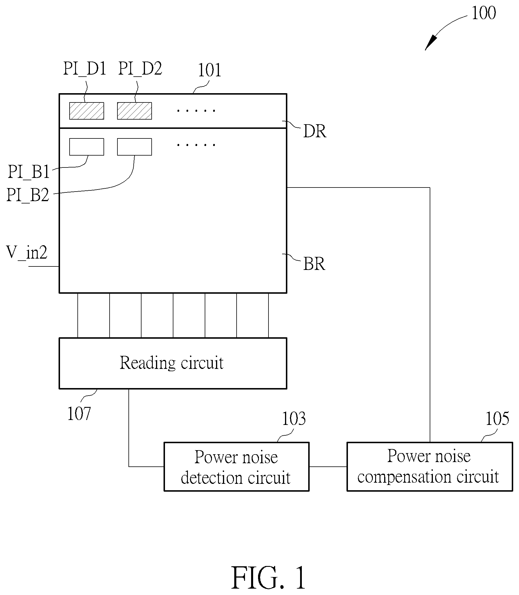 Patent US12313457 — Optical sensor which can reduce power noise and power noise reduction method — Figure 1