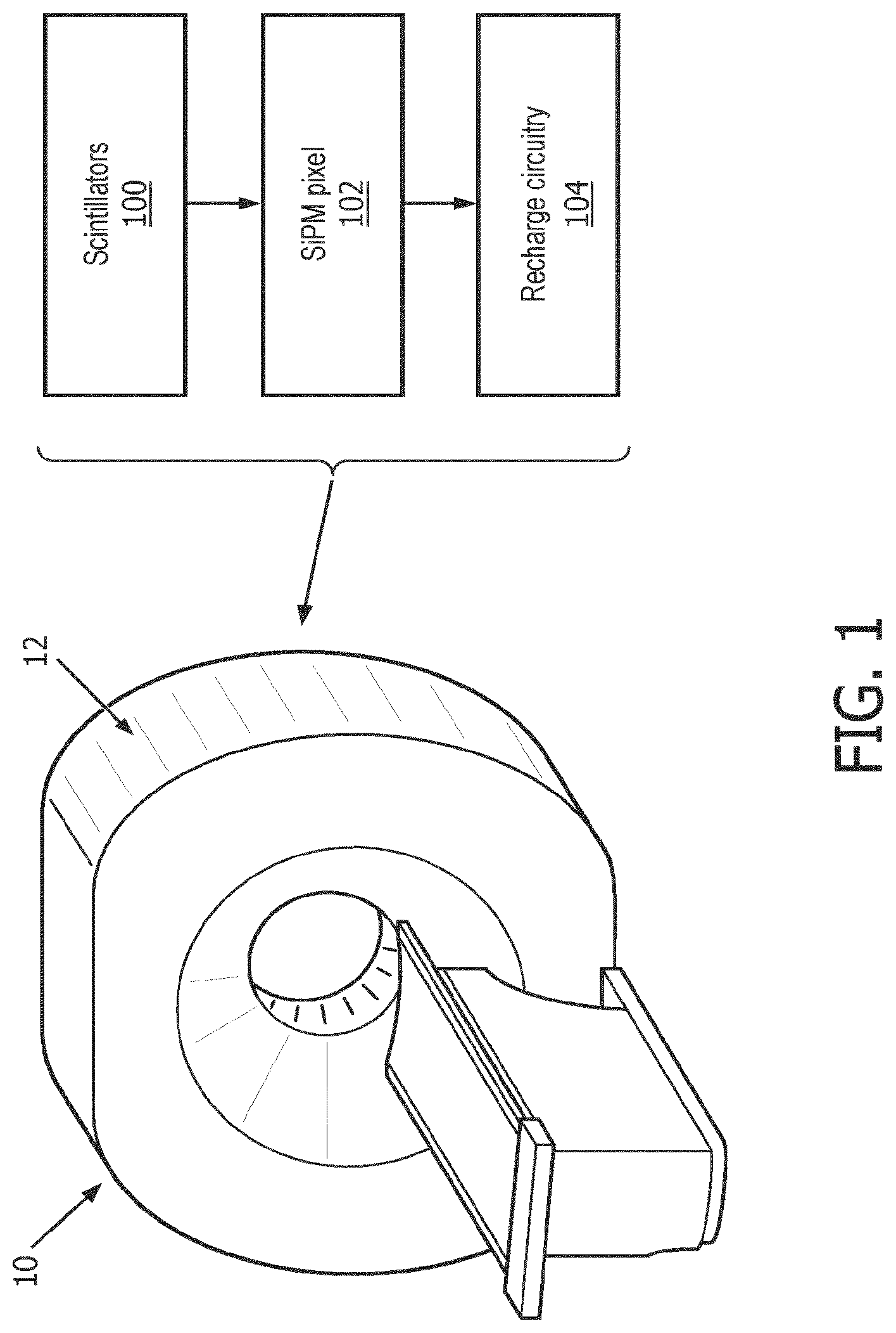 Patent US12313458 Figure 1 – Recharge circuit for digital silicon photomultipliers