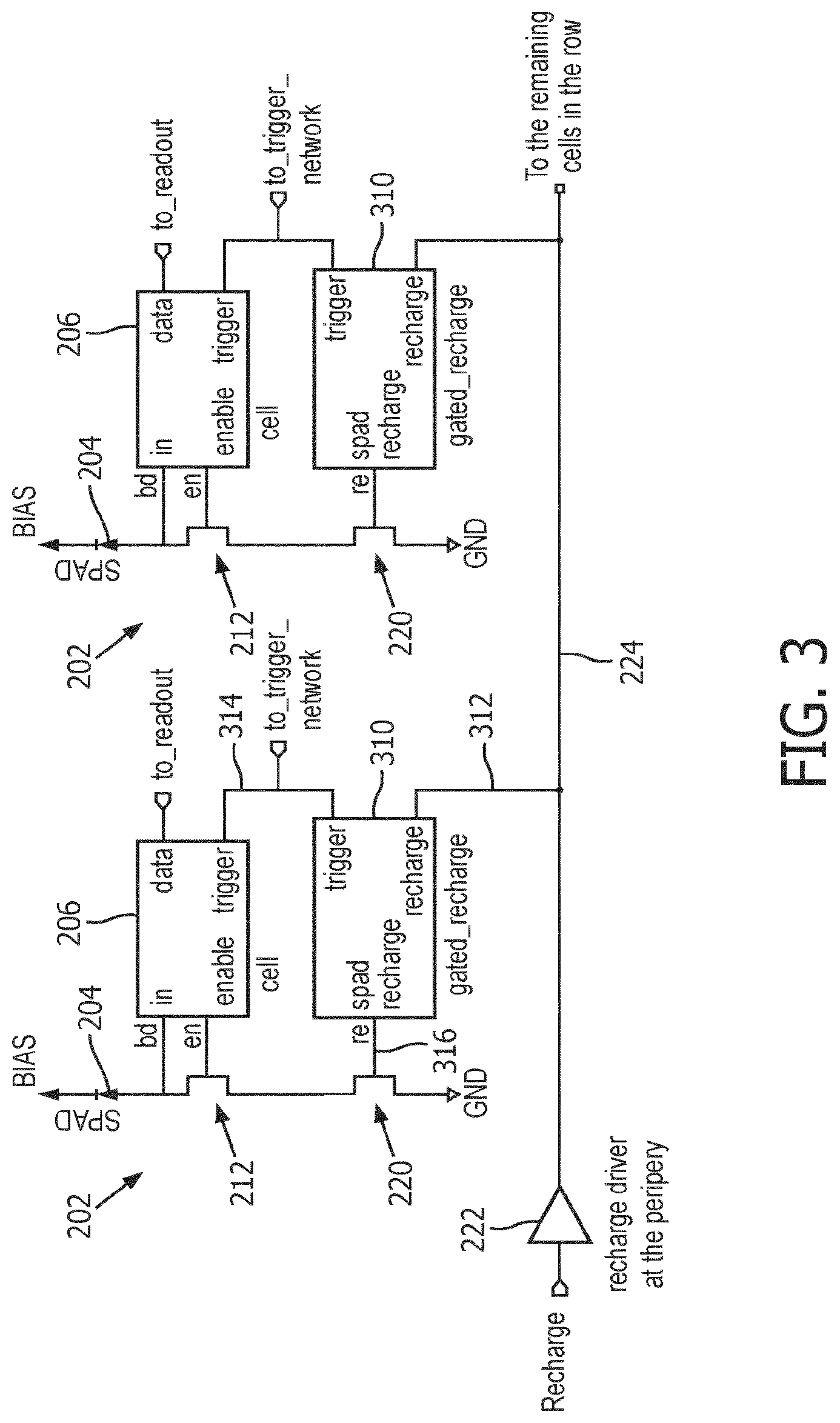 Patent US12313458 Figure 3 – Recharge circuit for digital silicon photomultipliers