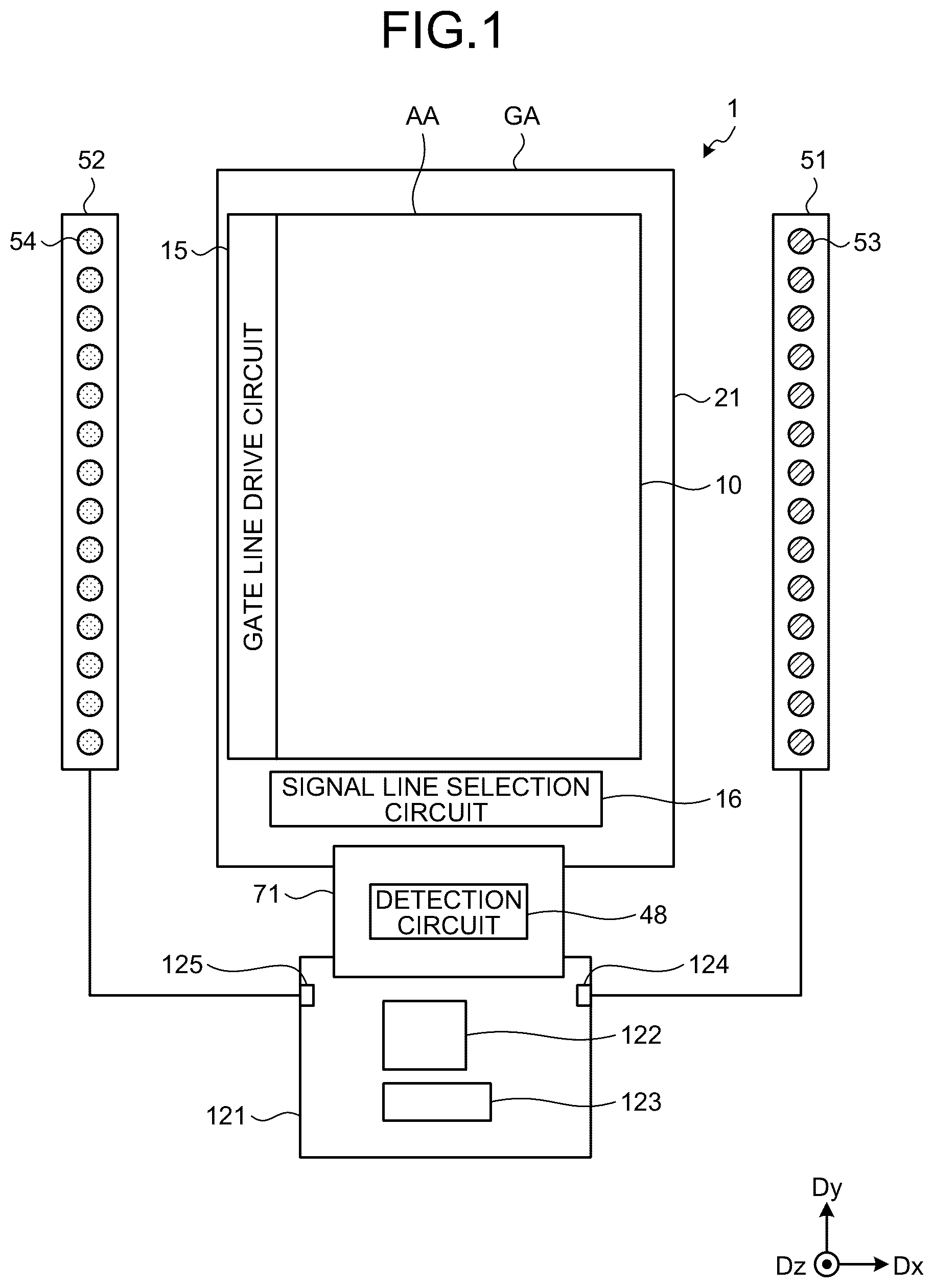 Patent US12313460 — Detection device comprising photodiodes with stacked organic semiconductor layers — Figure 1