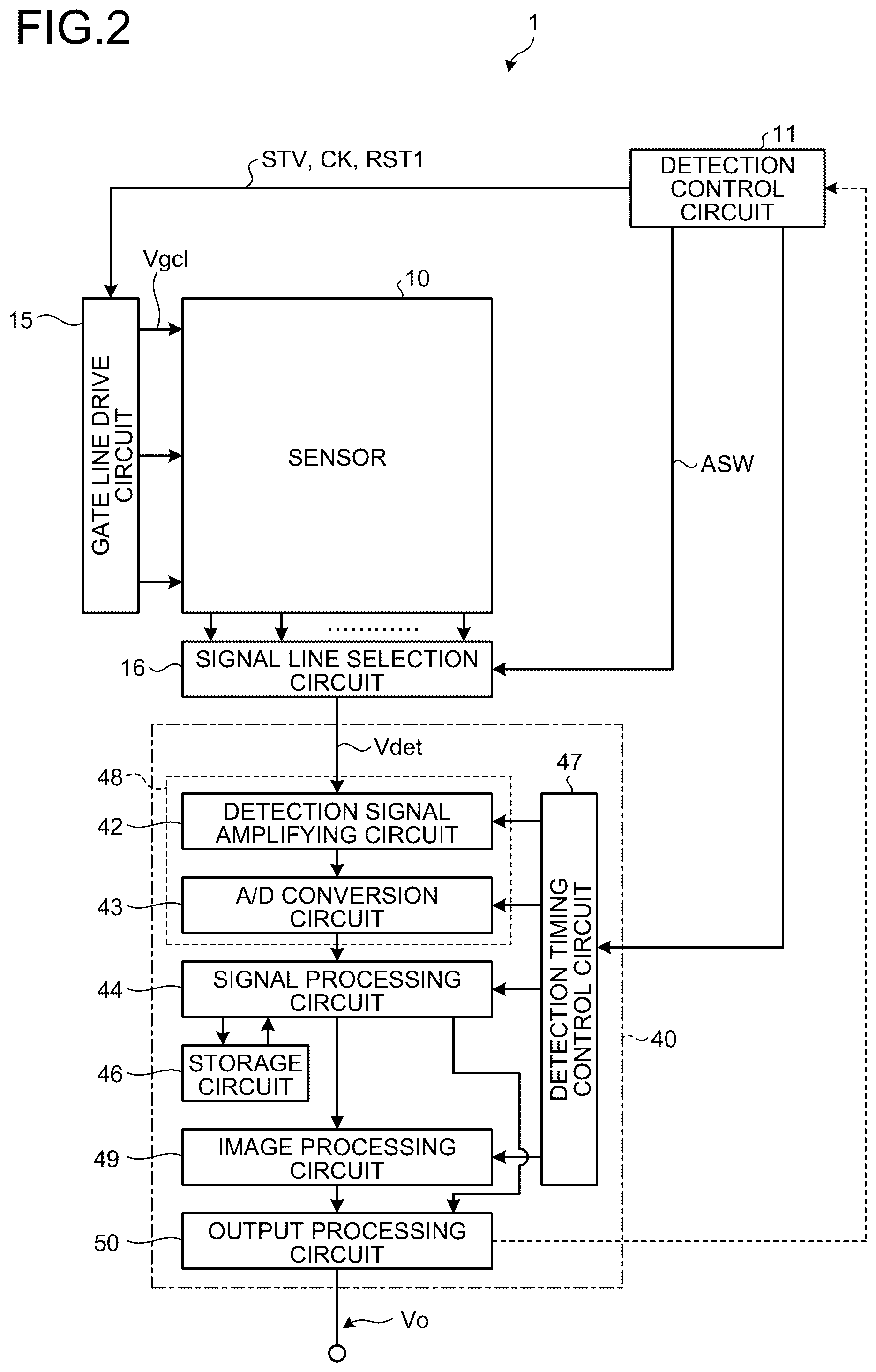 Patent US12313460 Figure 2 – Detection device comprising photodiodes with stacked organic semiconductor layers