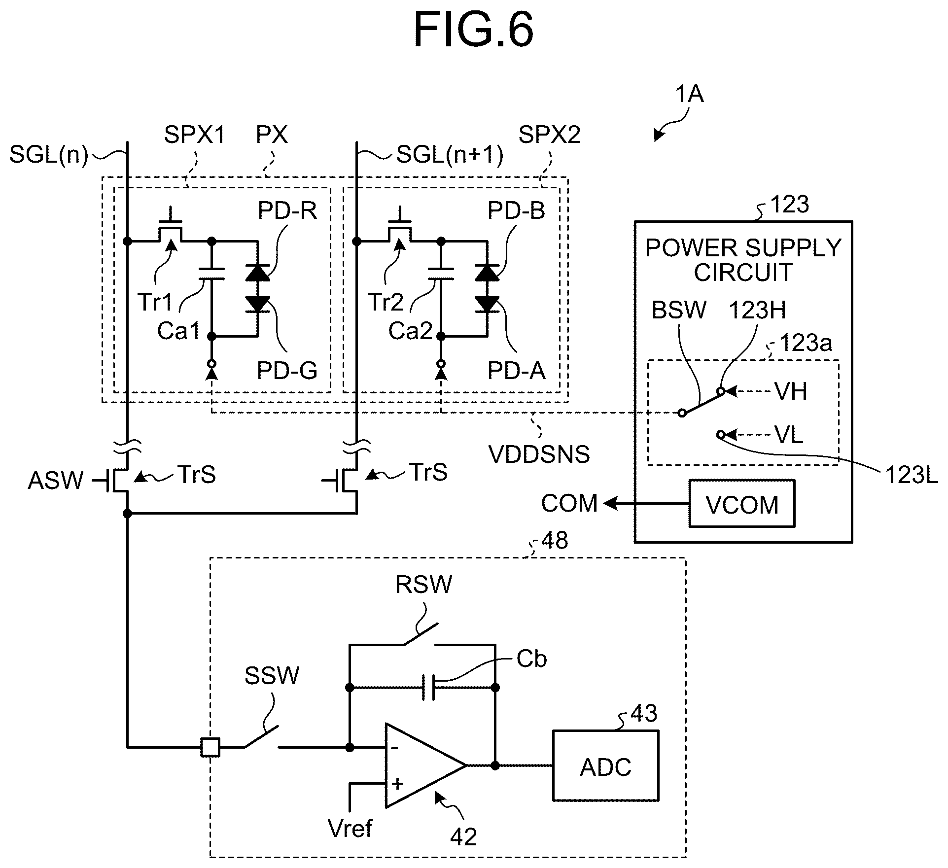 Patent US12313460 Figure 5 – Detection device comprising photodiodes with stacked organic semiconductor layers