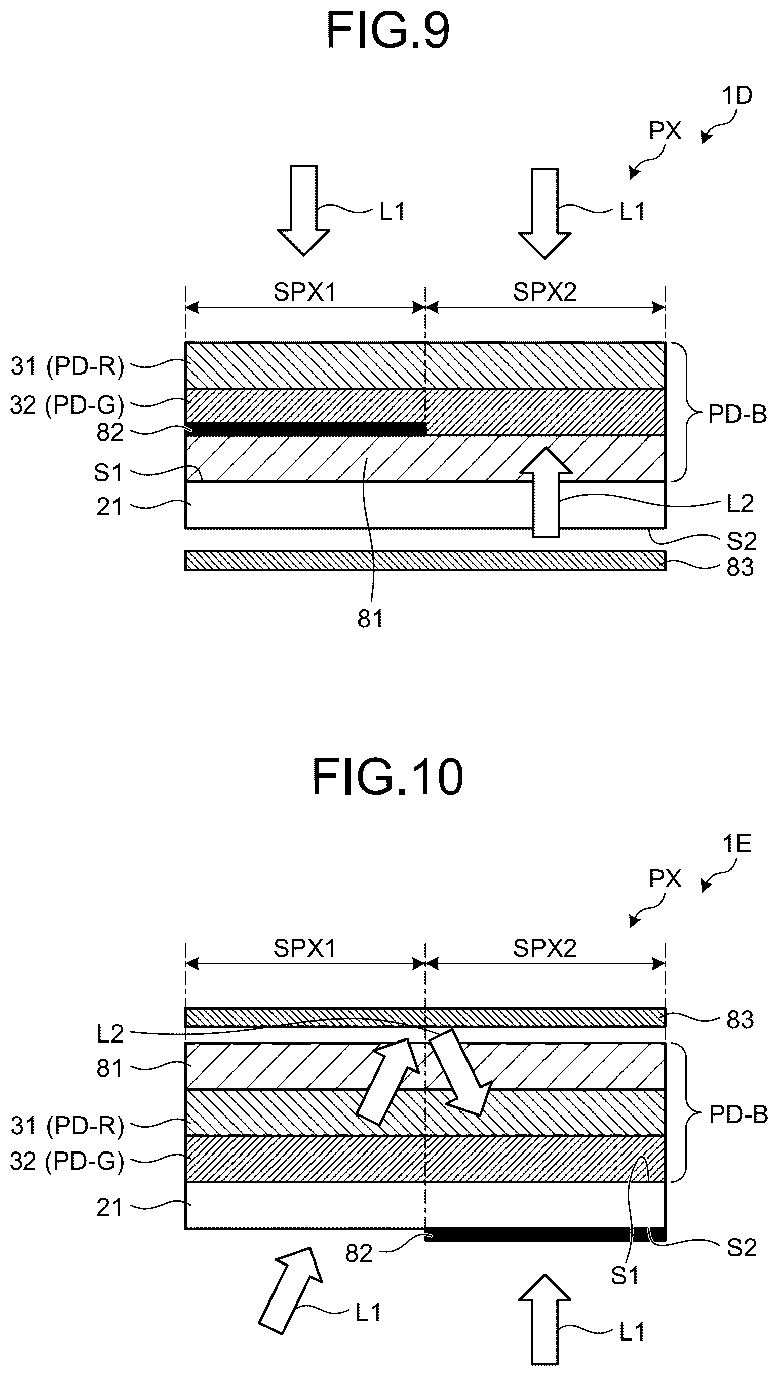 Patent US12313460 Figure 7 – Detection device comprising photodiodes with stacked organic semiconductor layers