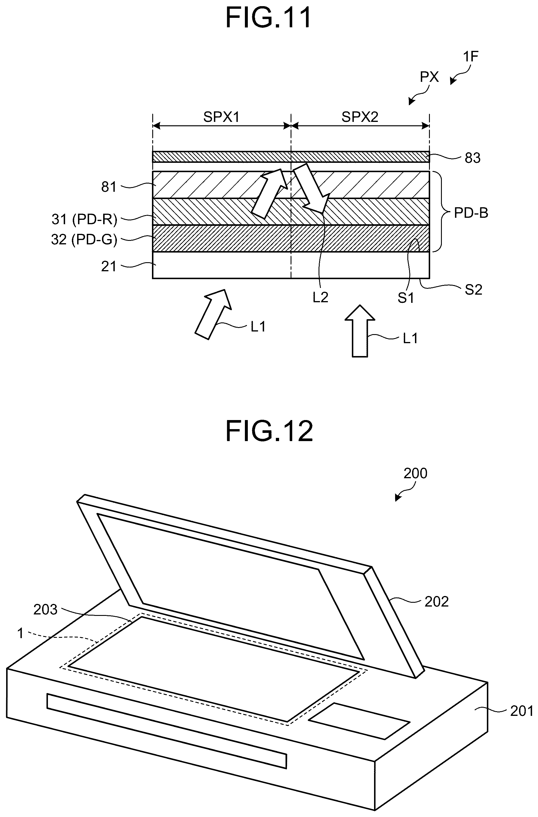 Patent US12313460 Figure 8 – Detection device comprising photodiodes with stacked organic semiconductor layers