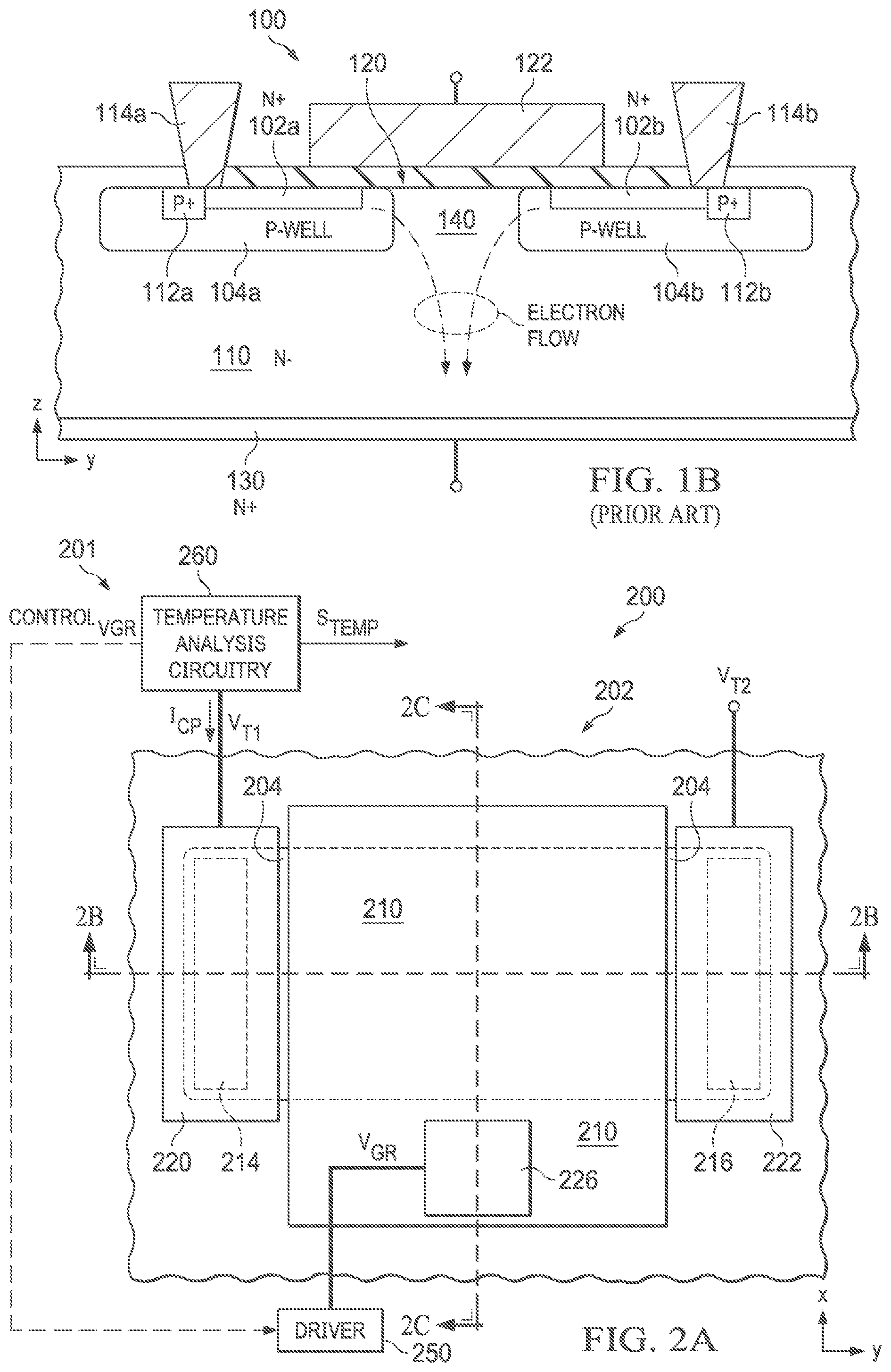 Patent US12313476 Figure 2 – Temperature sensor integrated in a transistor array
