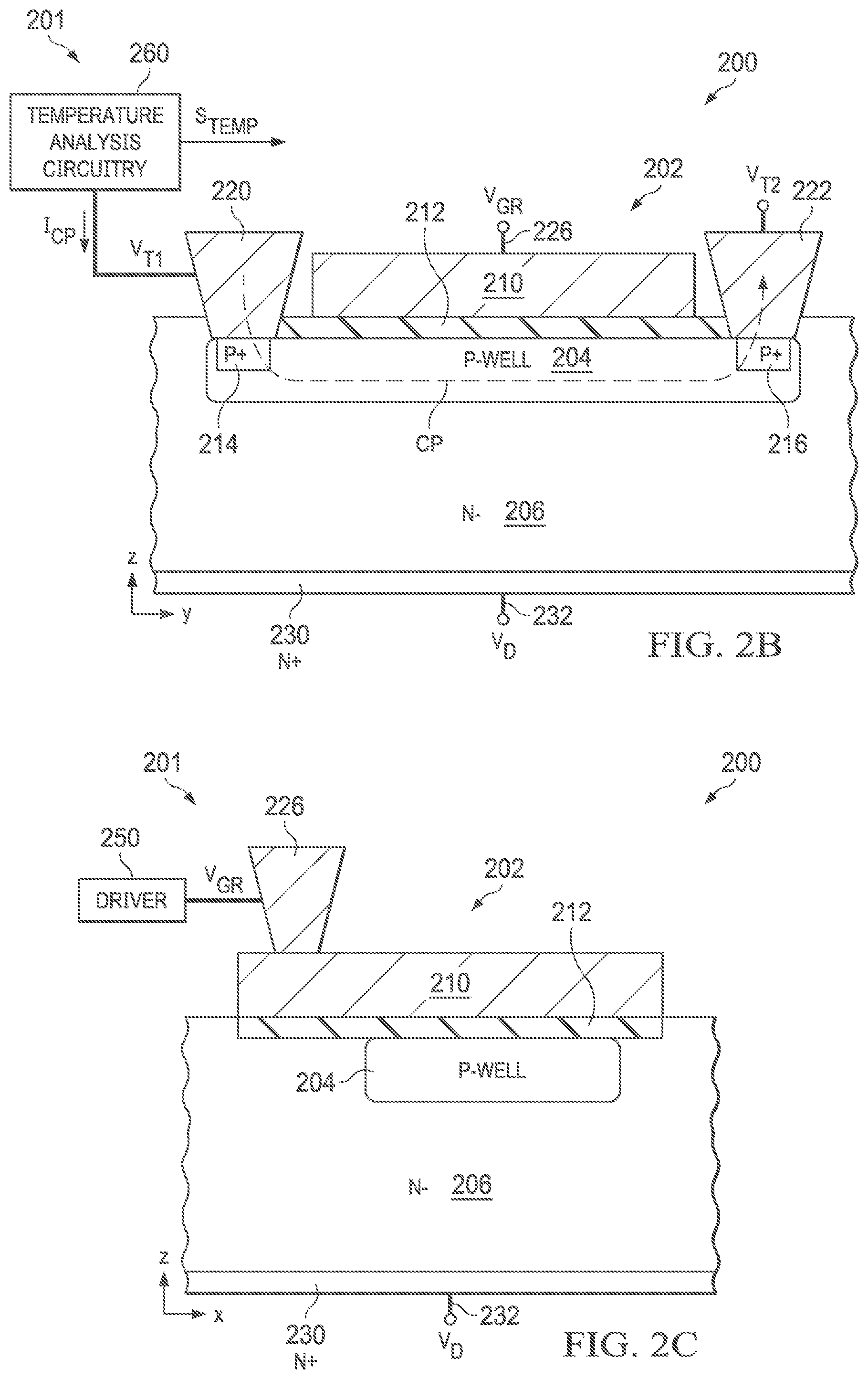 Patent US12313476 Figure 3 – Temperature sensor integrated in a transistor array