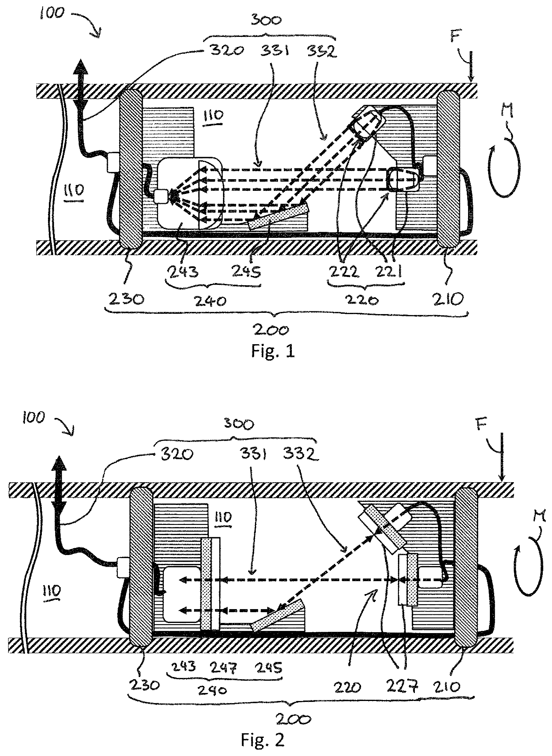 Patent US12313485 Figure 1 – Component with an integrated sensor device for an optical, multi-axial measurement of a force application