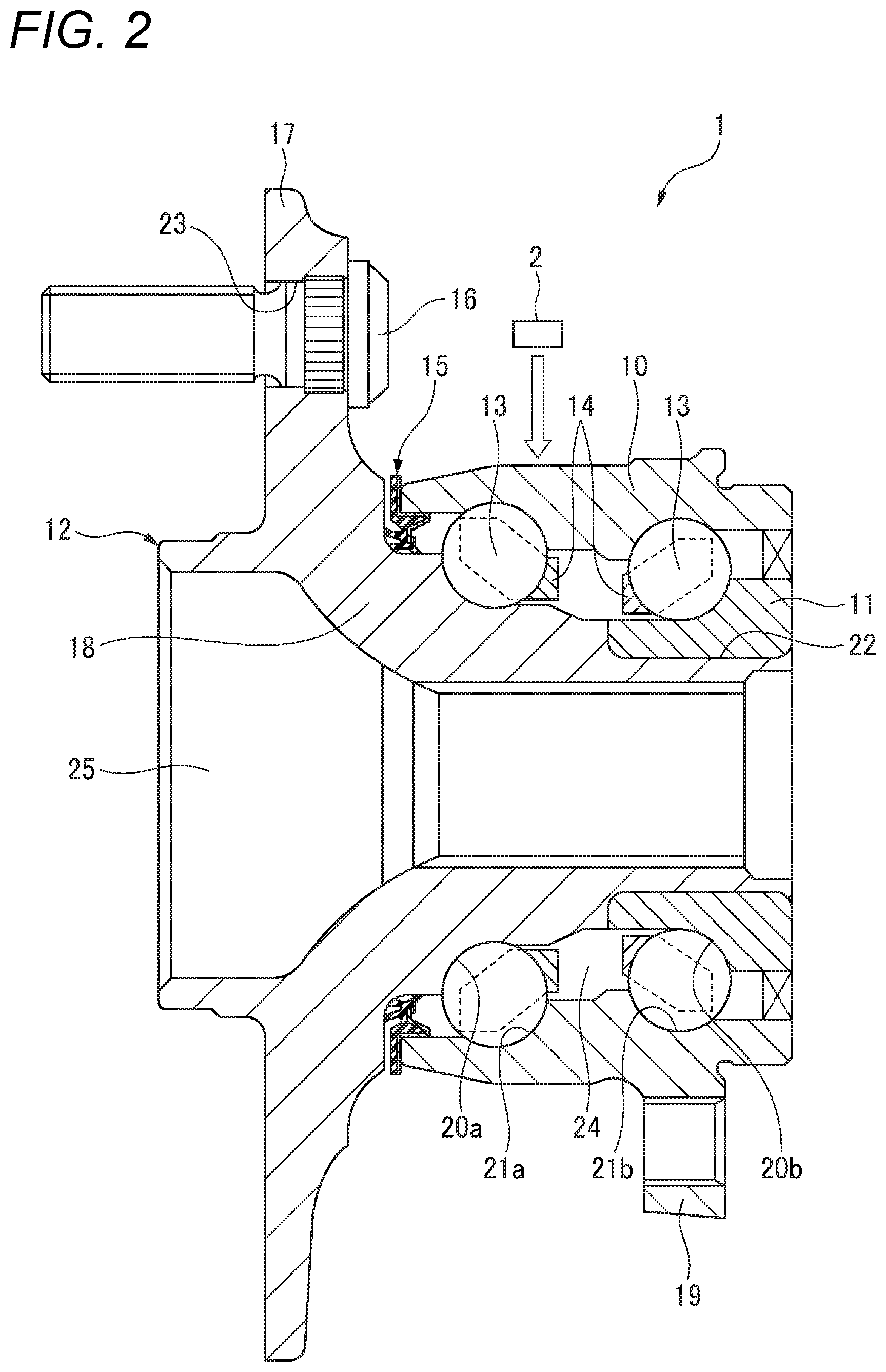 Patent US12313495 Figure 2 – State determination device for hub unit bearing, state determination method for hub unit bearing, program, and hub unit bearing