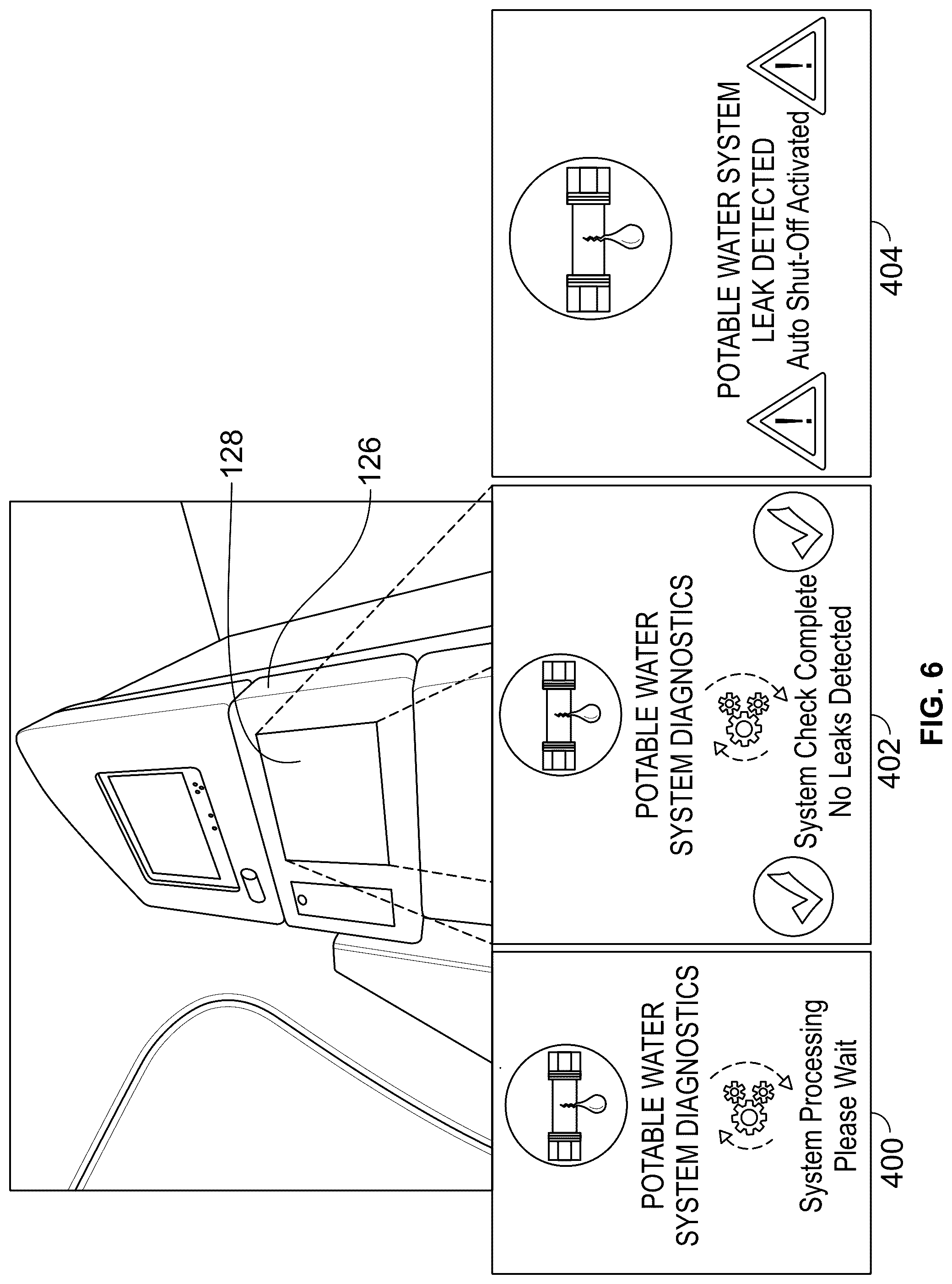 Patent US12313502 Figure 5 – Water leak detection systems and methods for an internal cabin of an aircraft