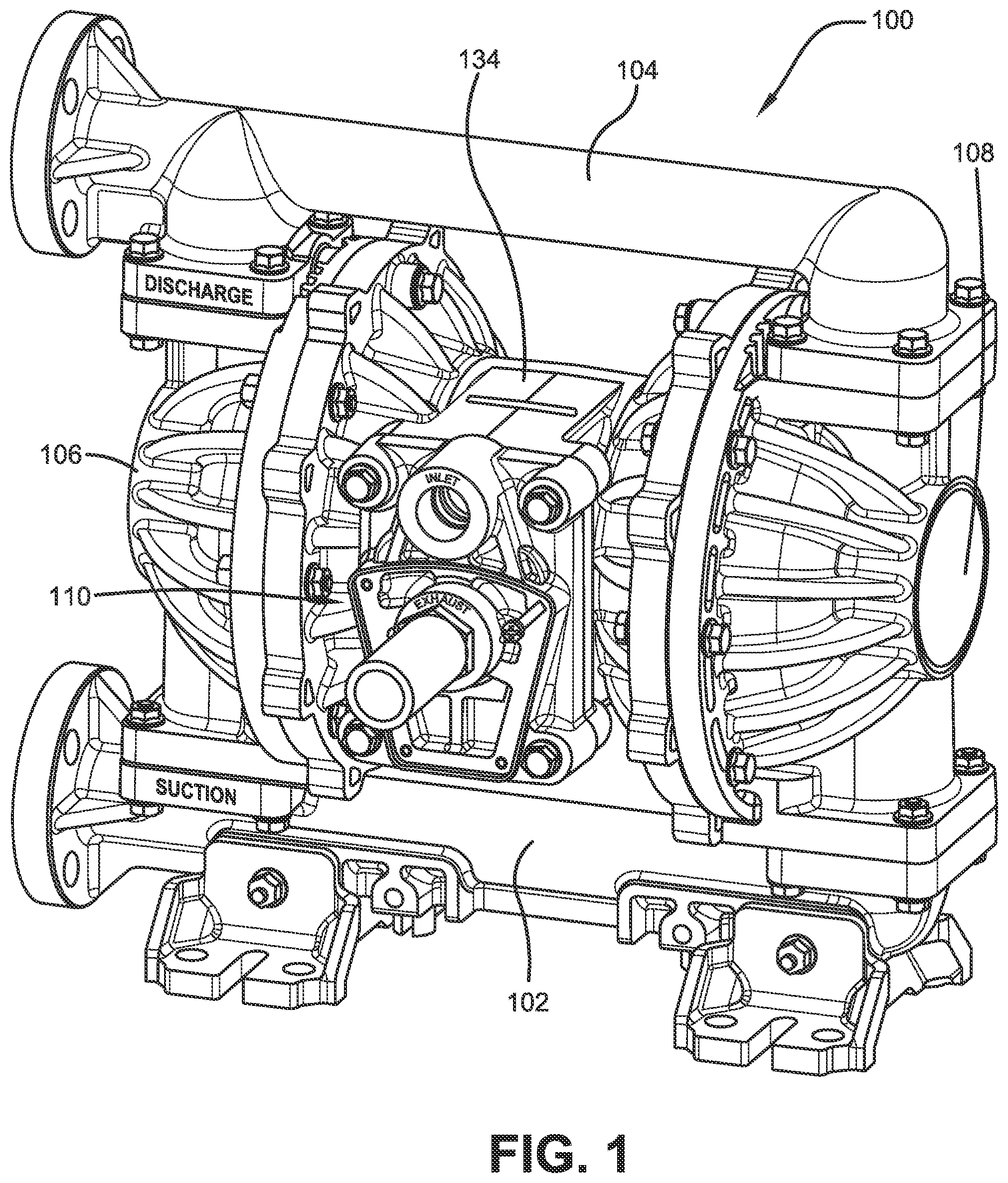 Patent US12313506 Figure 1 – Leak detection for air operated double diaphragm pump