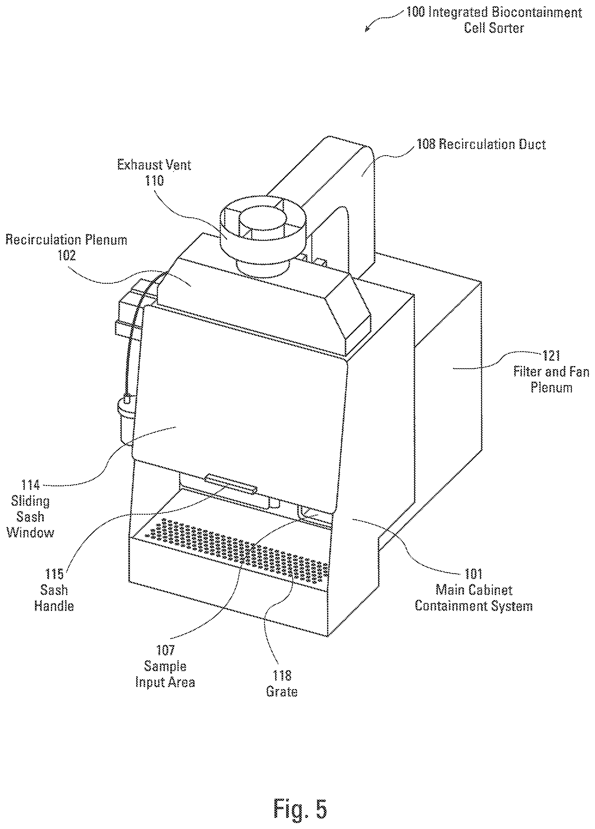 Patent US12313525 Figure 5 – Integrated biocontainment cell sorter