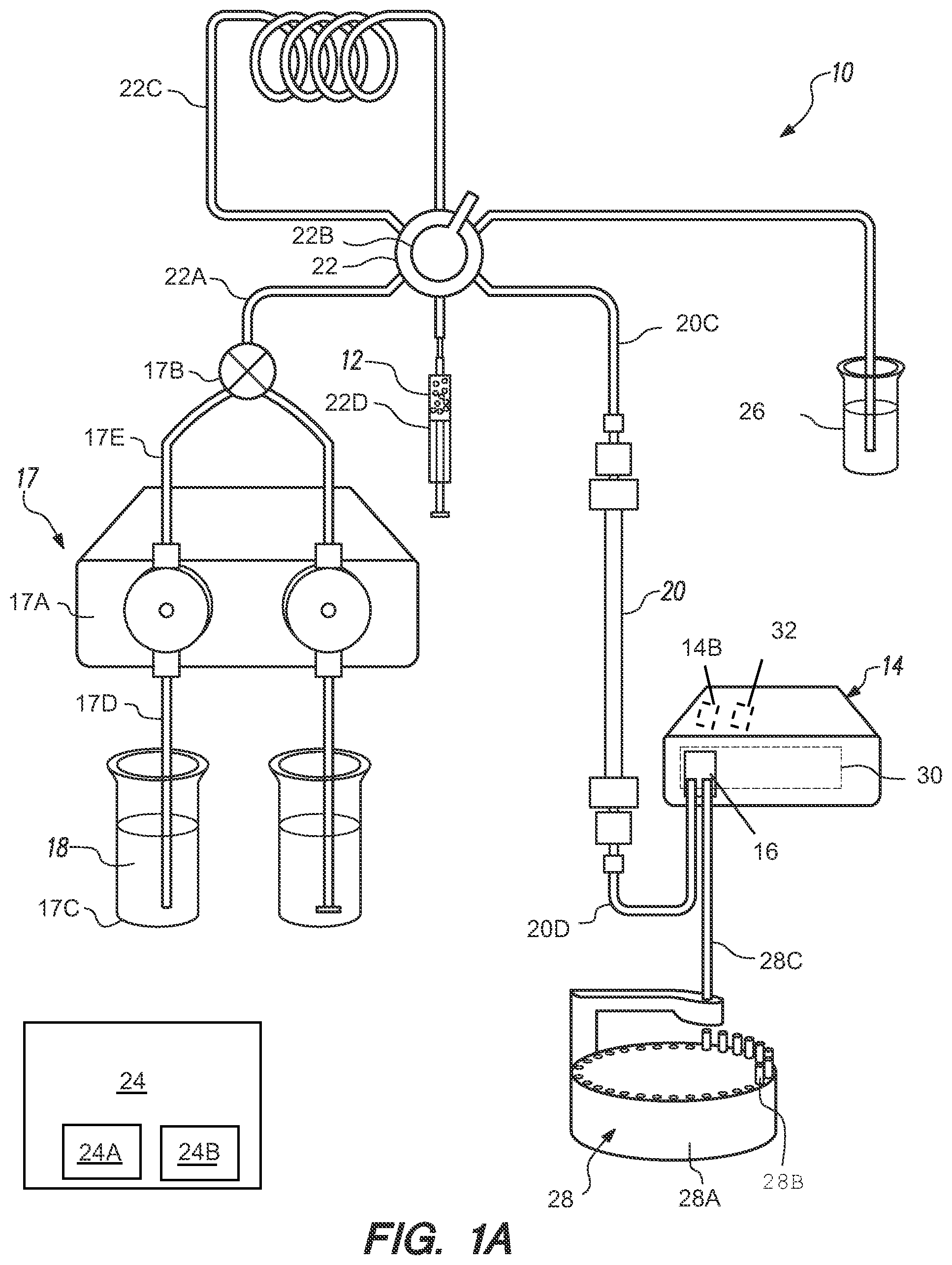 Patent US12313529 Figure 1 – Fluid analyzer with self-check, leak detection, and adjustable gain