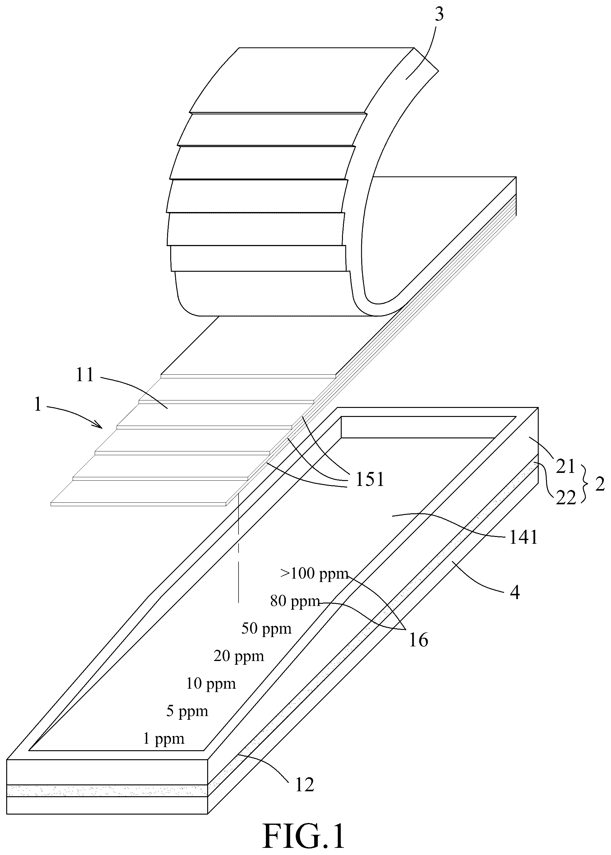 Patent US12313557 — Formaldehyde detecting device — Figure 1