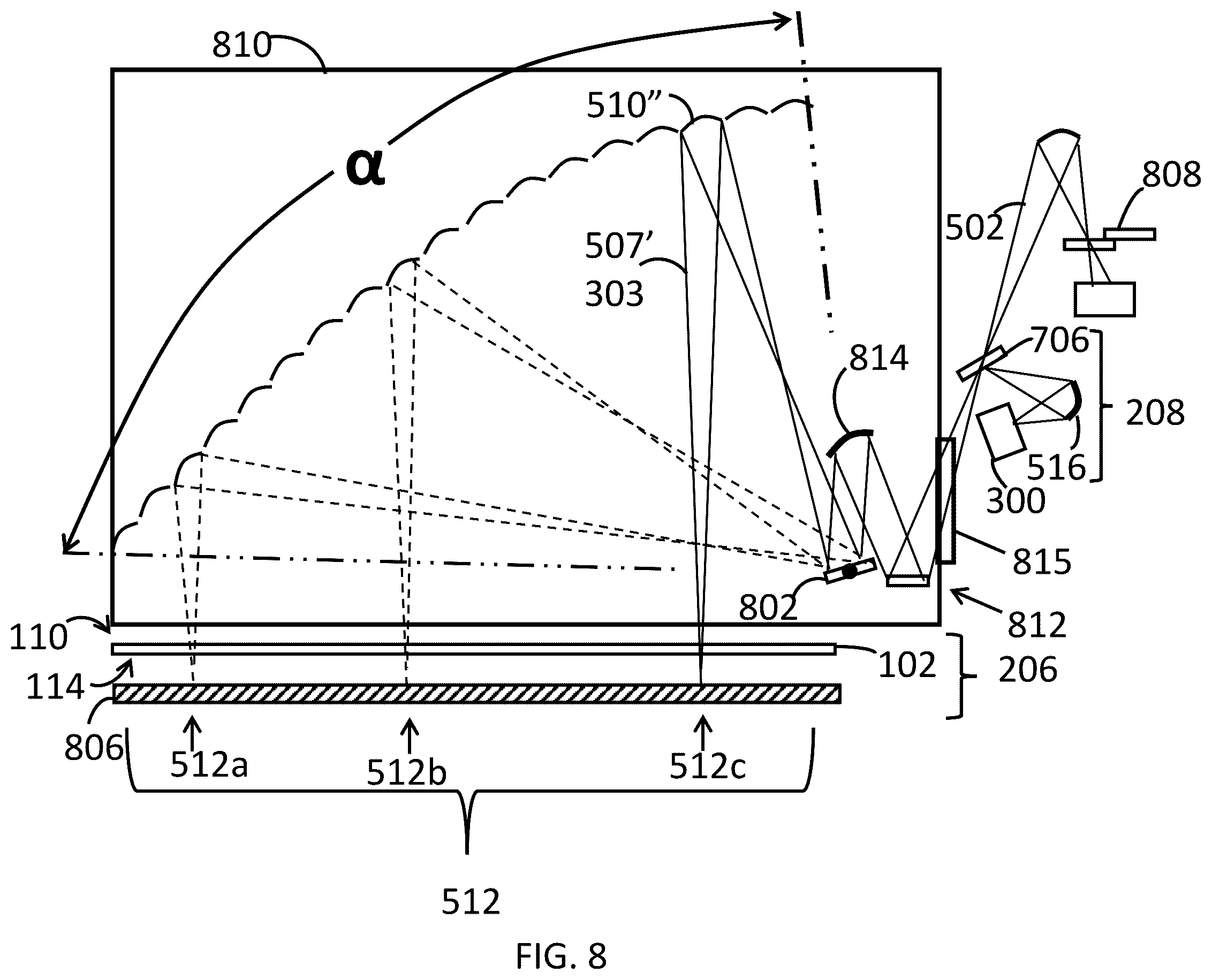 Patent US12313558 Figure 8 – Supercontinuum laser based web gauging system