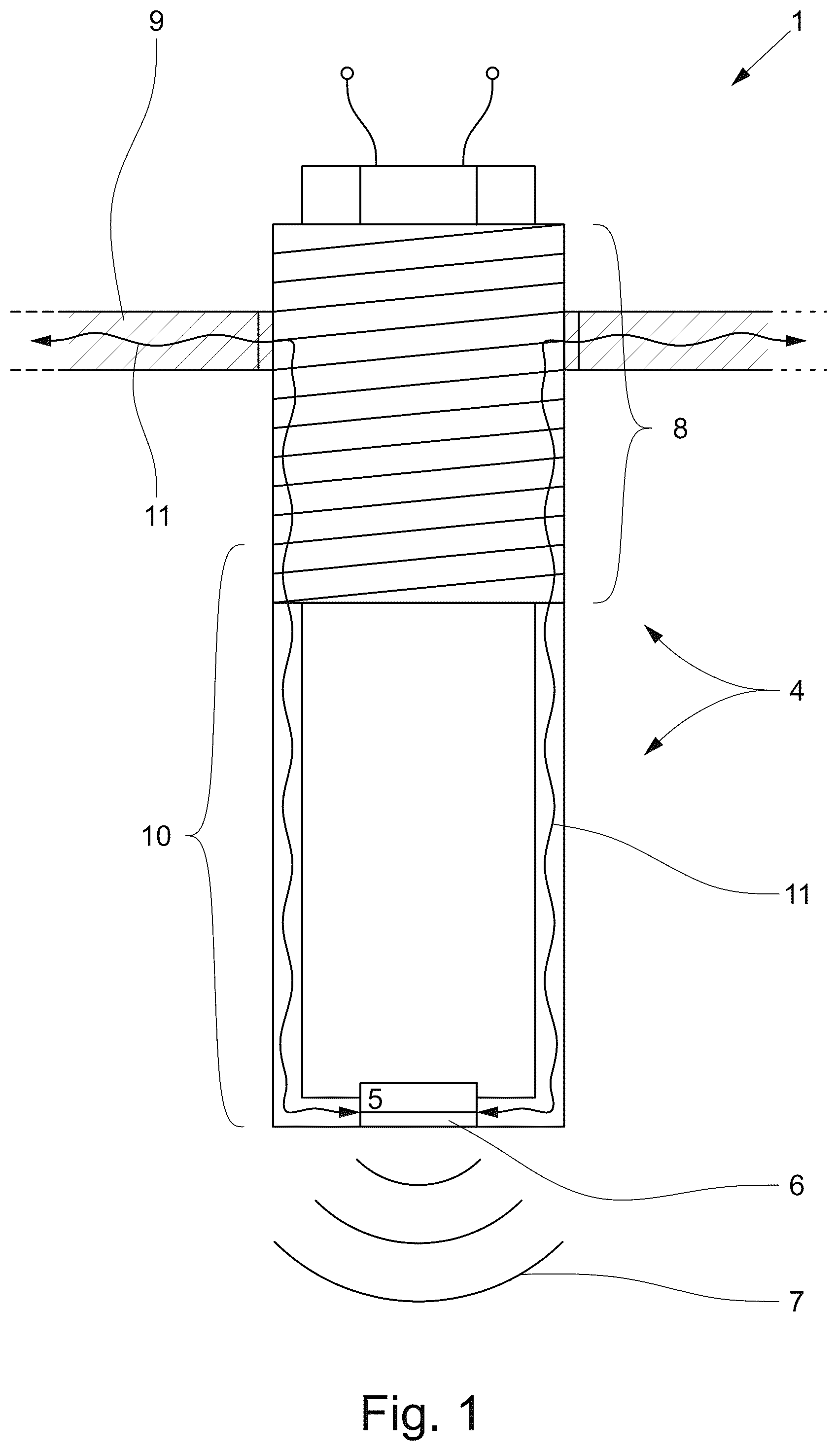 Patent US12313594 Figure 1 – Ultrasonic transducer and ultrasonic flowmeter