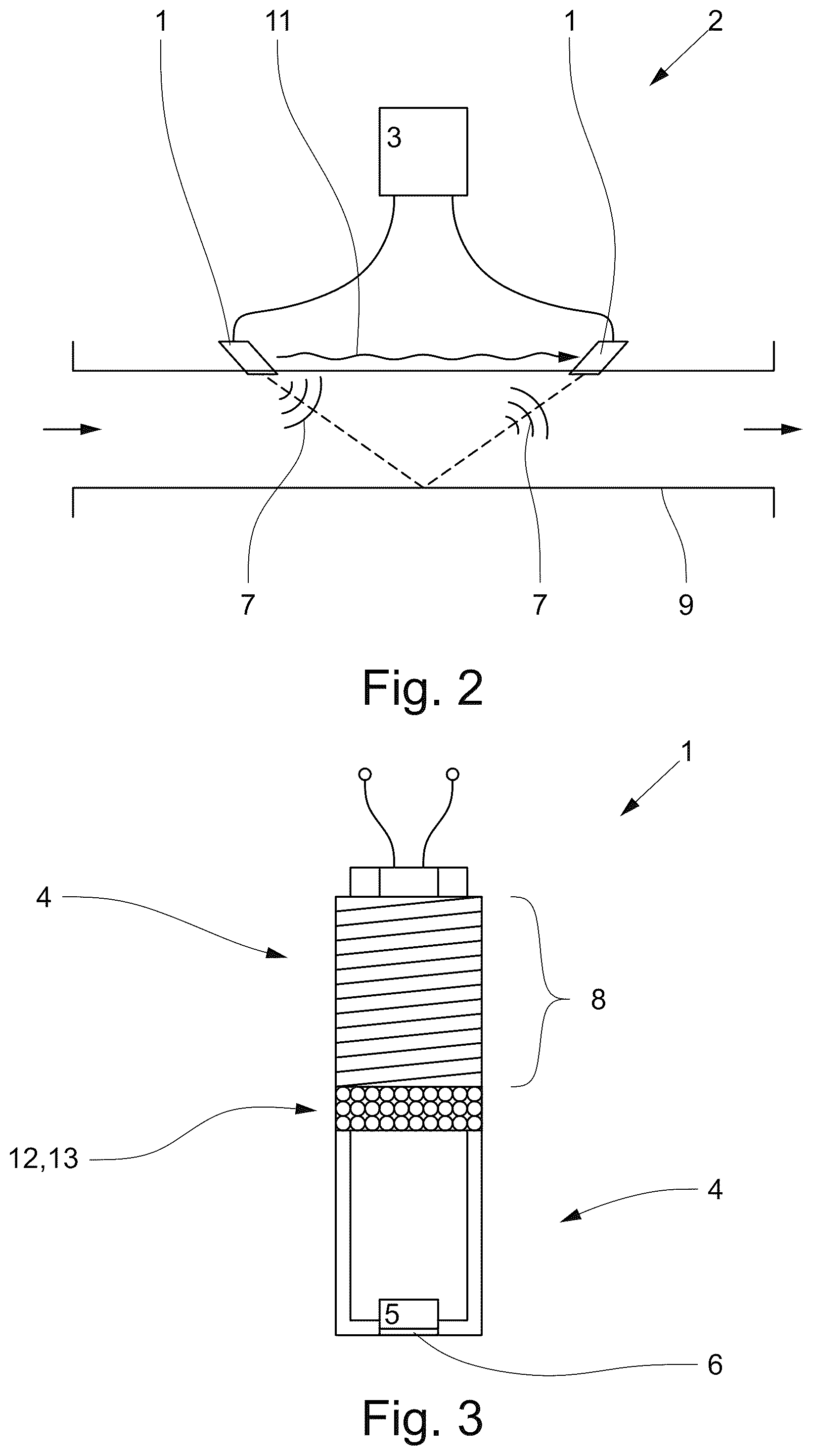 Patent US12313594 Figure 2 – Ultrasonic transducer and ultrasonic flowmeter