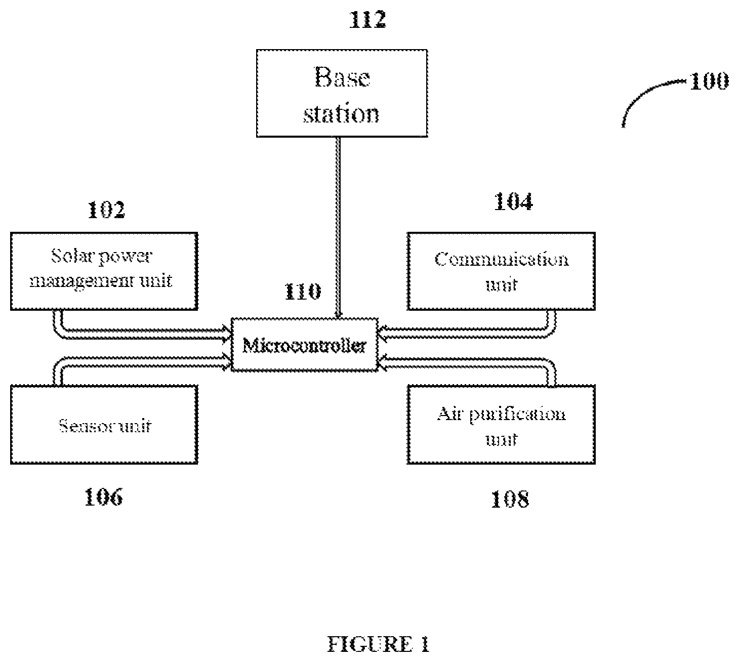 Patent US12313612 Figure 1 – Pollution monitoring system and method thereof