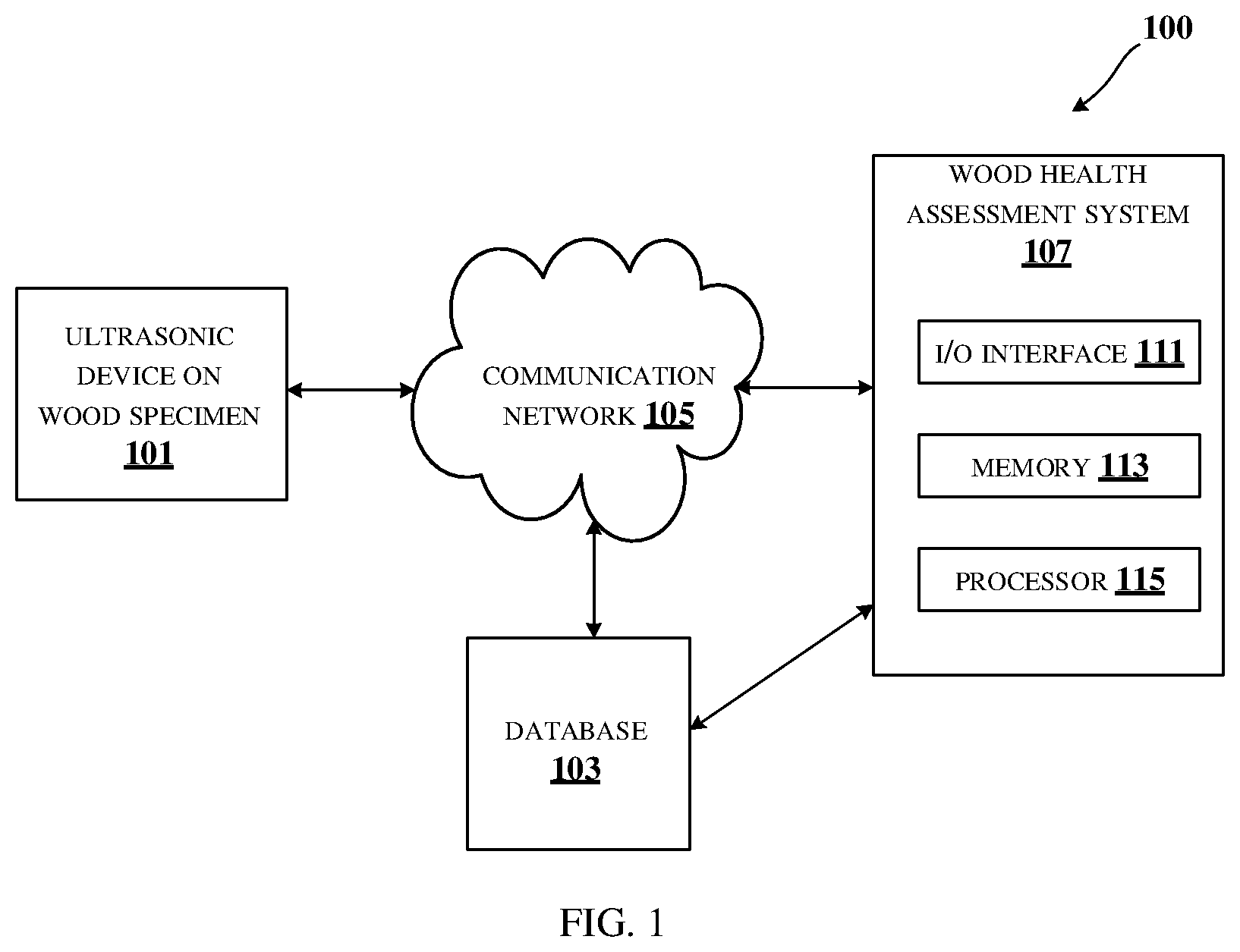 Patent US12313621 Figure 1 – Method and system for assessing health of a wood specimen