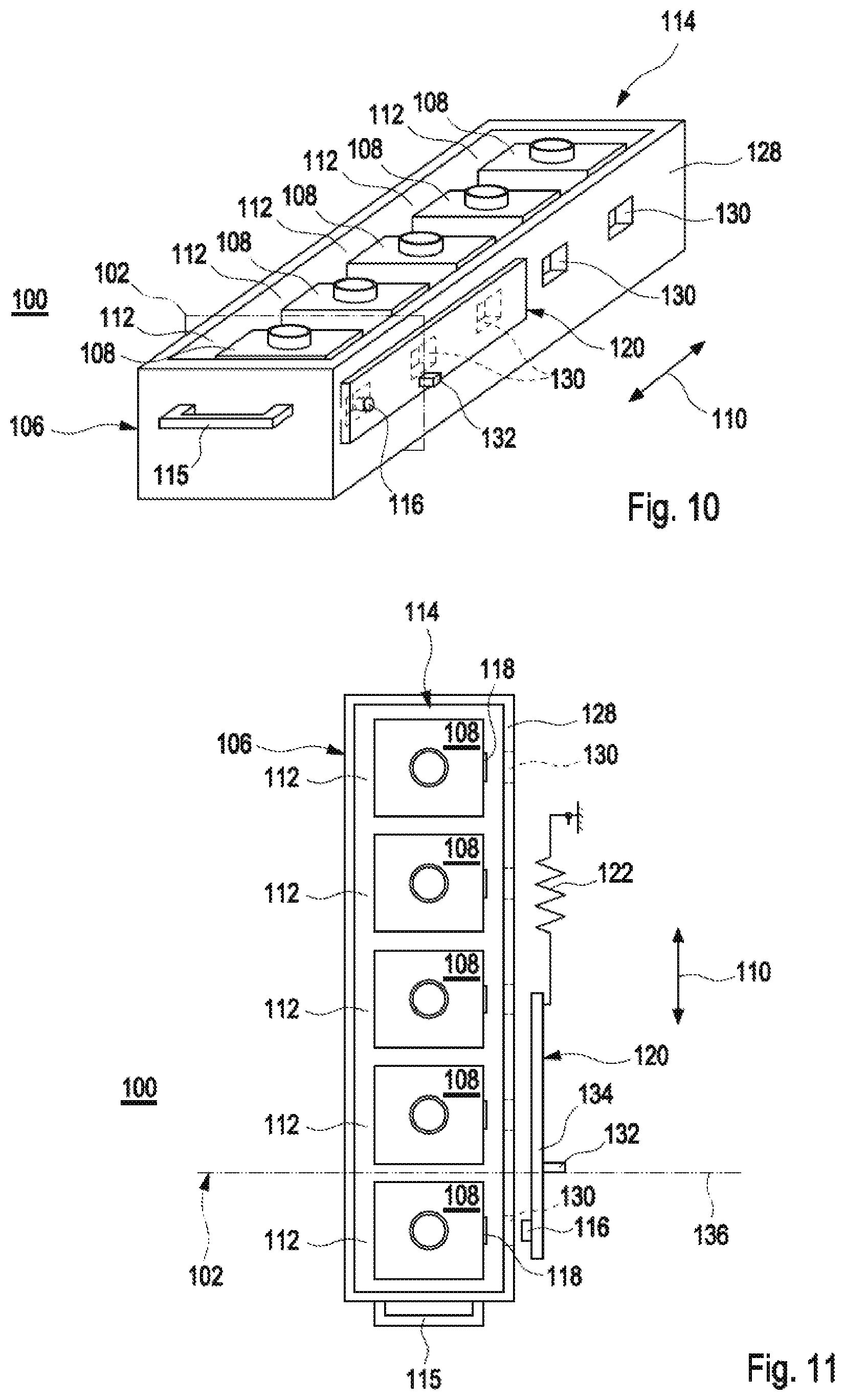 Patent US12313643 Figure 9 – Reagent drawer and associated detector mounted to a slider capable of extending from an automatic analyzer housing