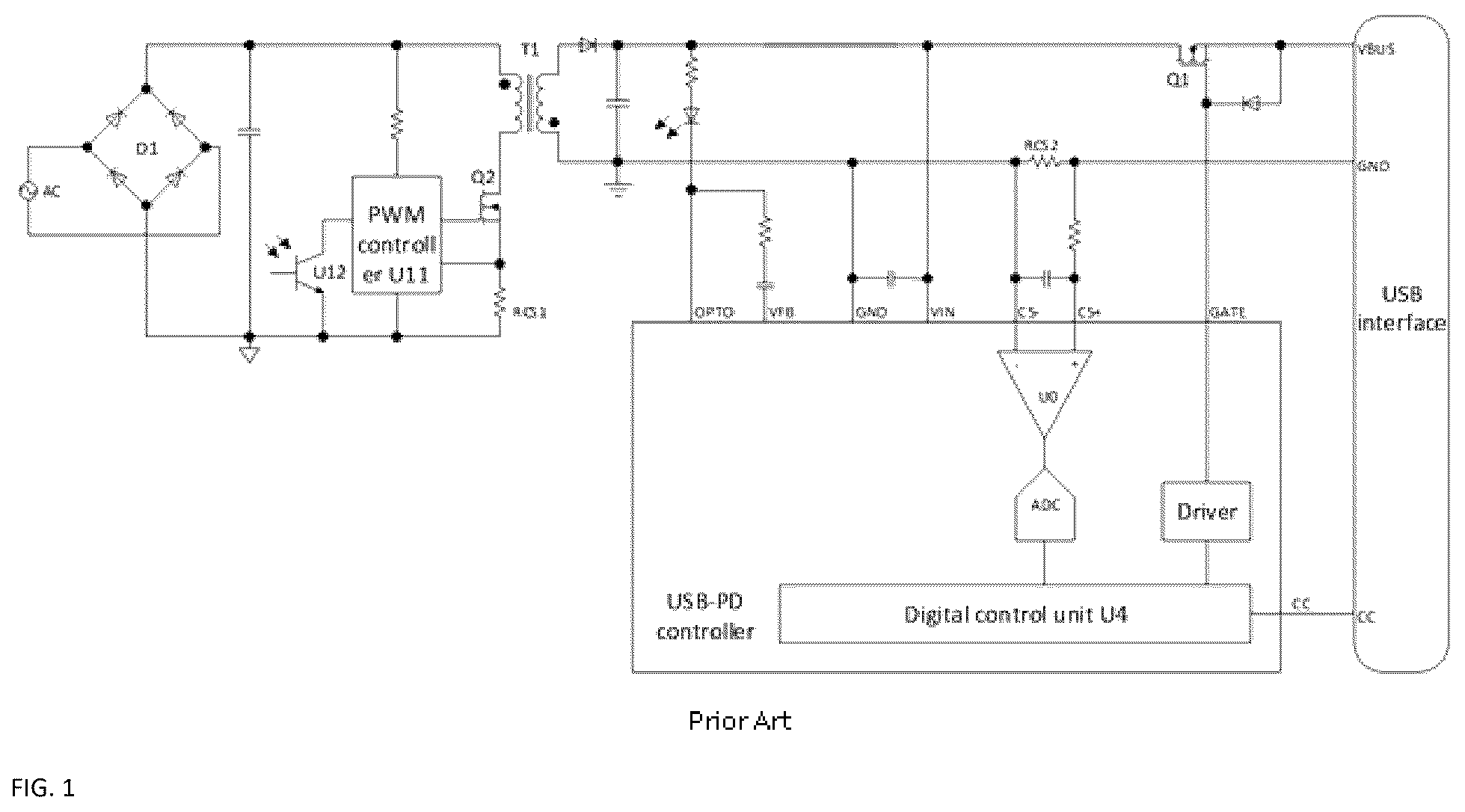 Patent US12313671 — Fault detection circuit, method and power adapter — Figure 1