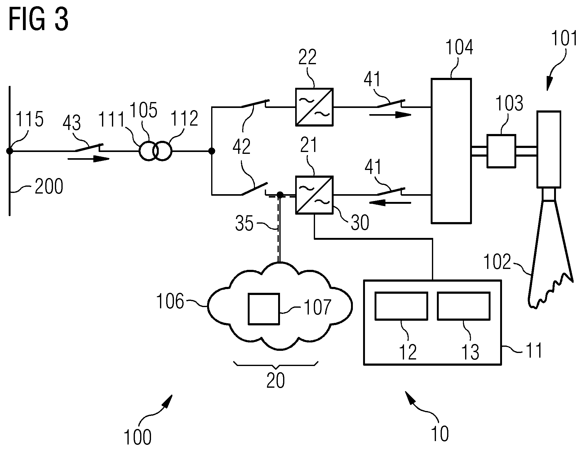 Patent US12313697 Figure 3 – Testing of an electrical system of a wind turbine