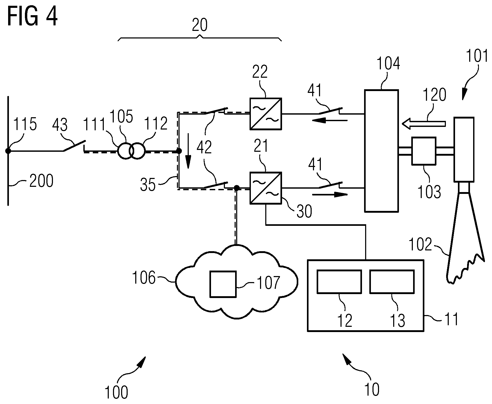 Patent US12313697 Figure 4 – Testing of an electrical system of a wind turbine