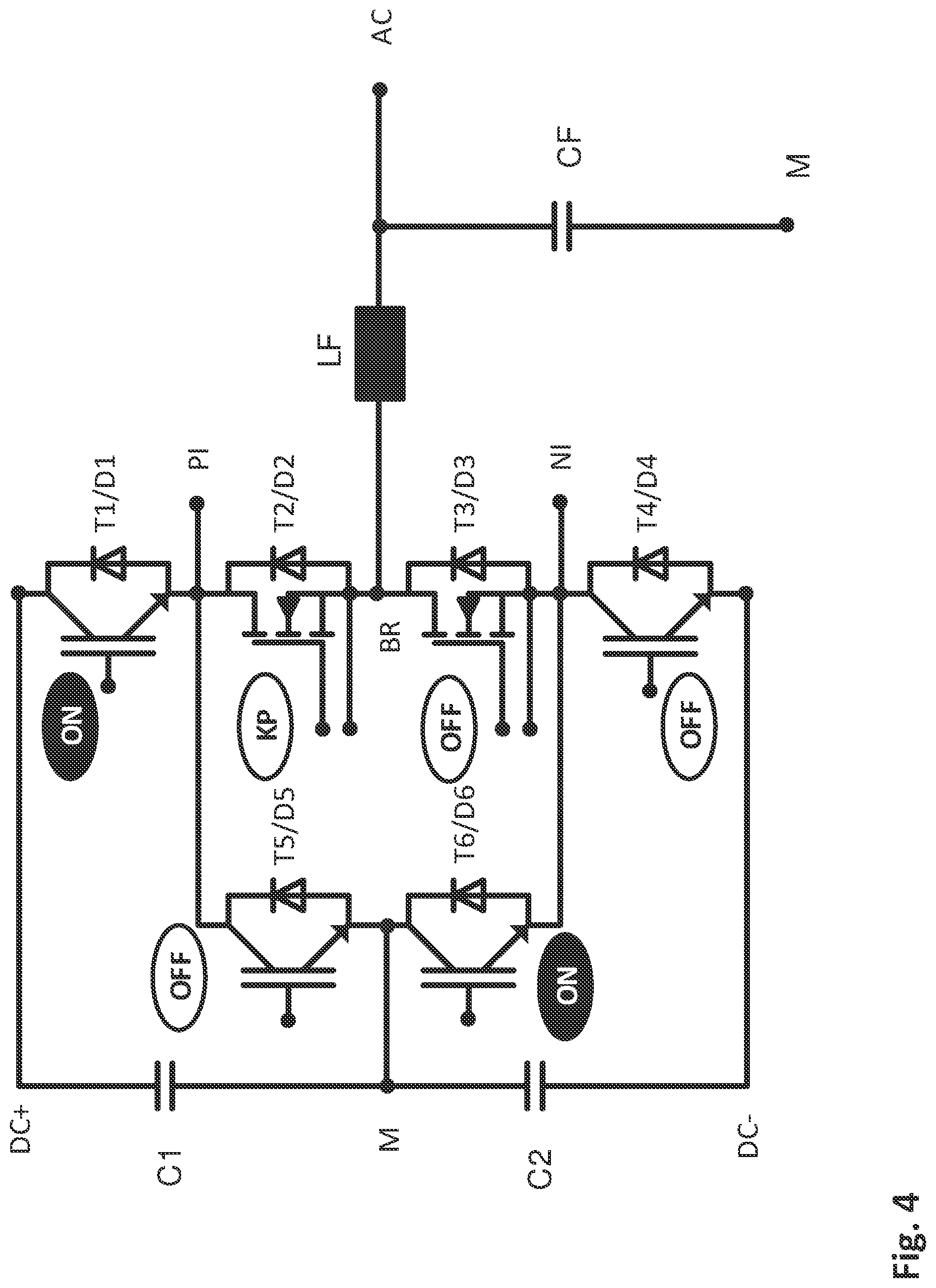 Patent US12313698 Figure 4 – Method for self-testing of a phase of a 3-level ANPC converter with LC filter