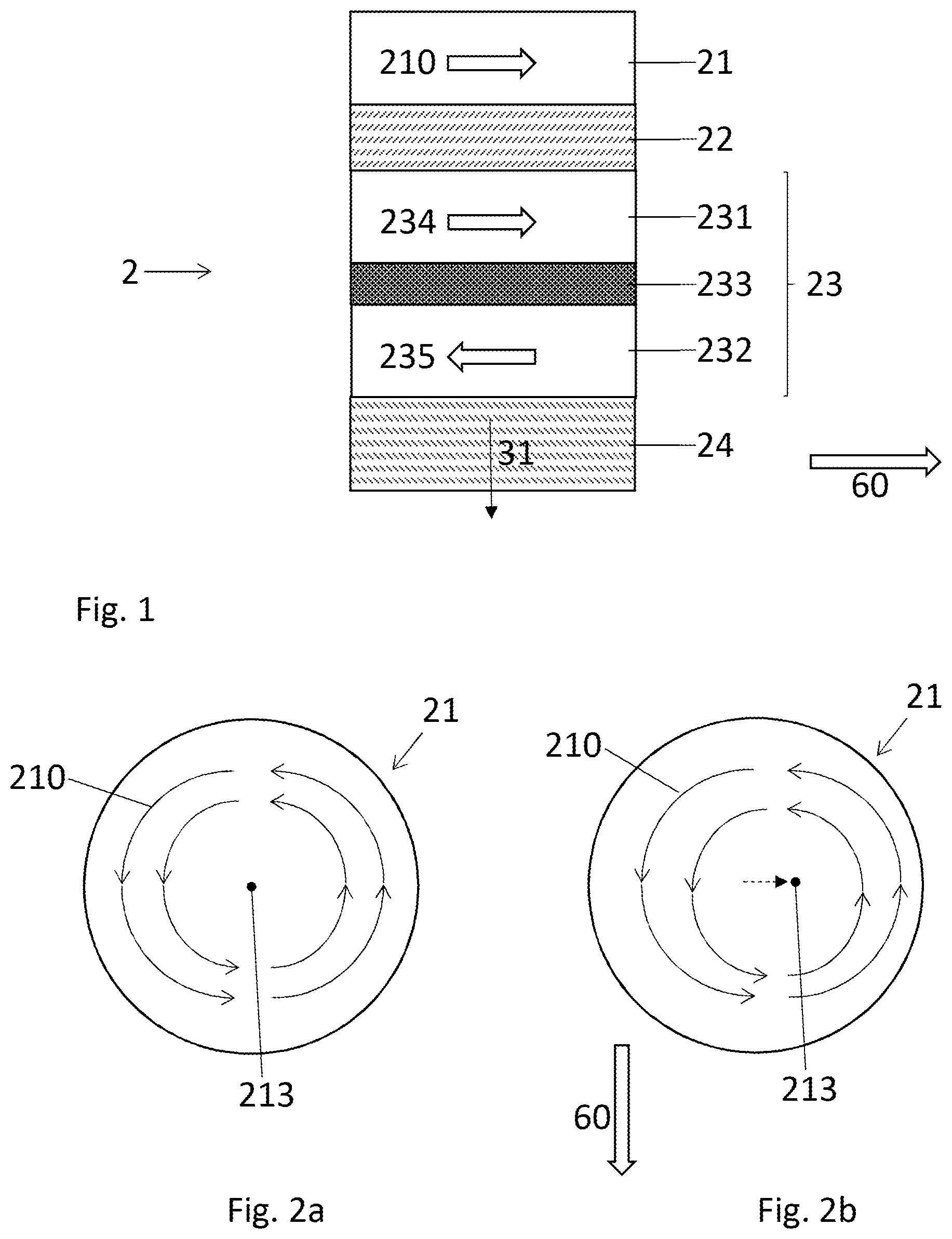 Patent US12313707 Figure 1 – Magnetoresistive sensor element having compensated temperature coefficient of sensitivity and method for manufacturing said element