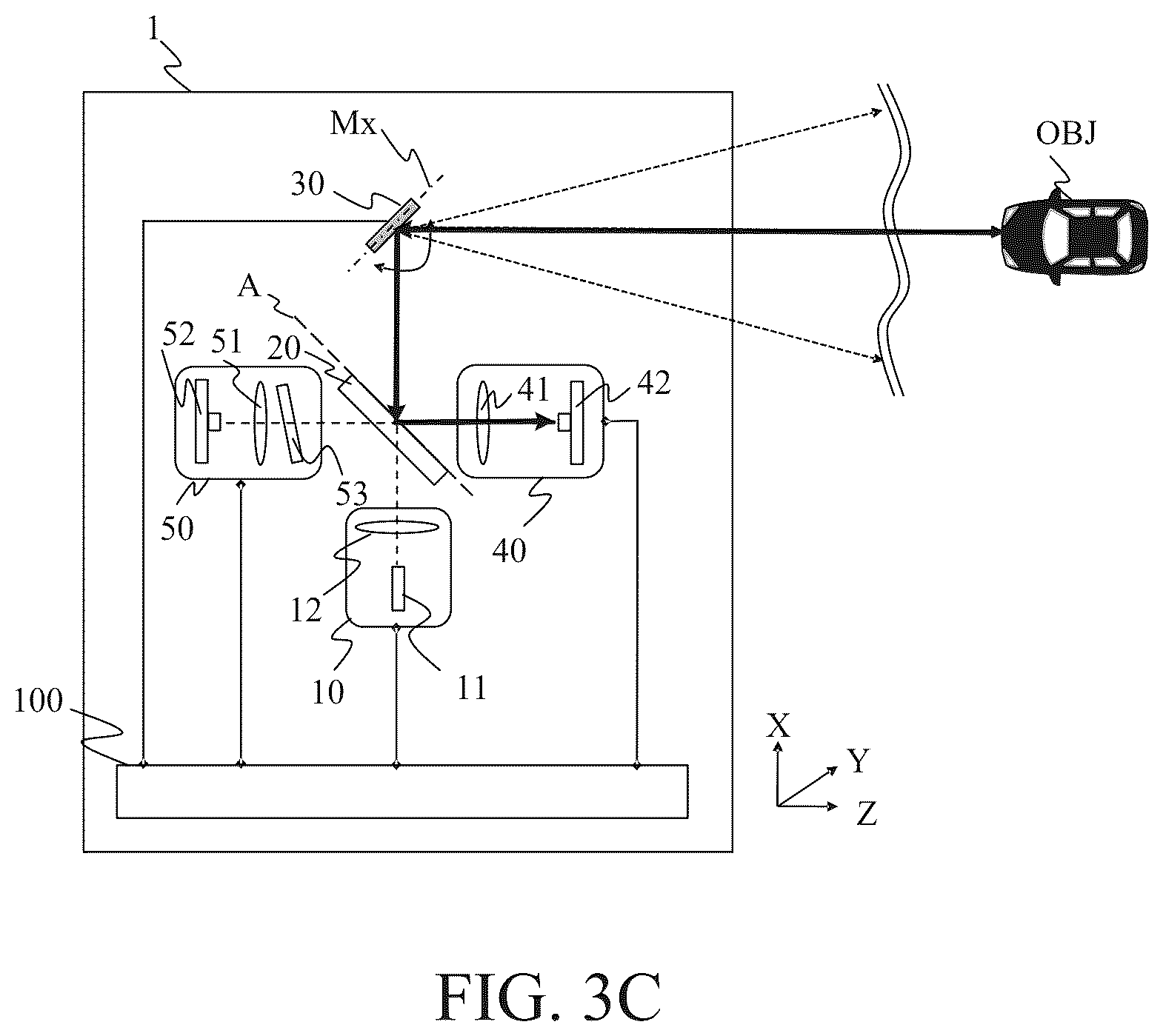 Patent US12313744 Figure 3 – Optical apparatus, in-vehicle system, and mobile apparatus